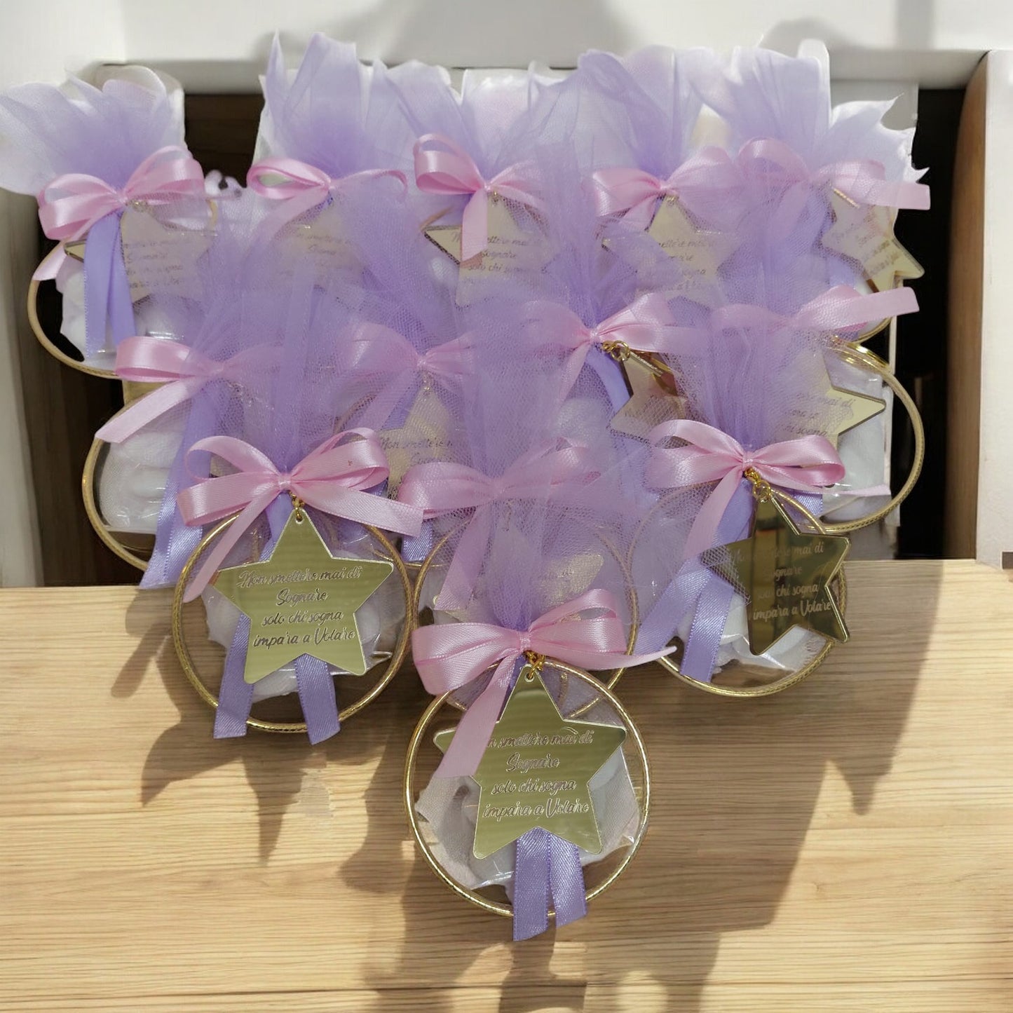 Metallic hoop with tulle and confetti