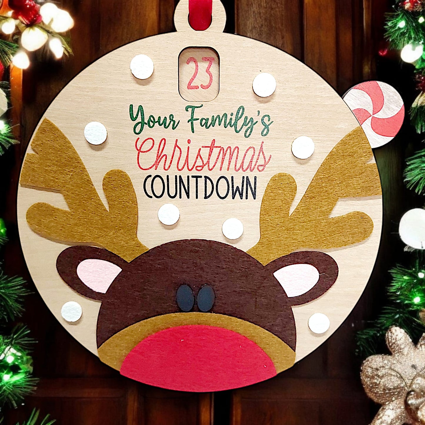 Calendario dell'avvento, ruota per il conto alla rovescia di Natale