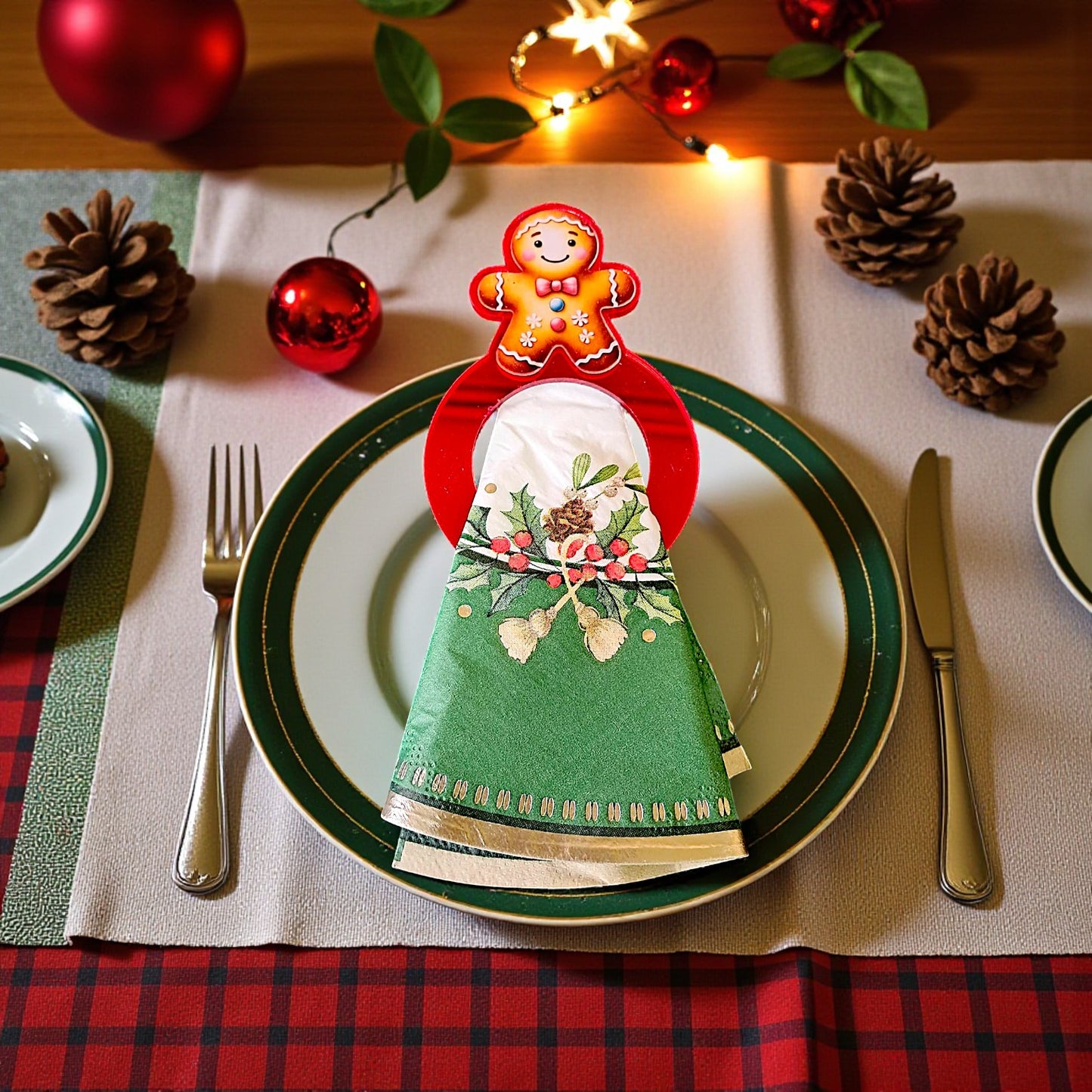 Portatovaglioli natalizio personalizzabile con nome