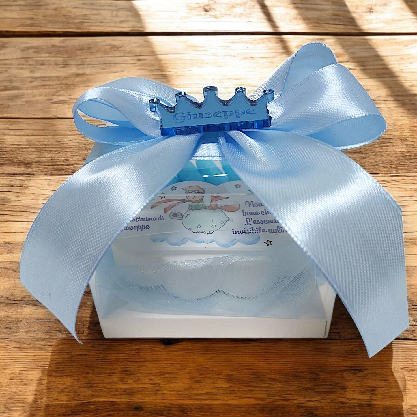 Portafoto in gesso resinato a forma di cuore o nuvola in tema Piccolo Principe