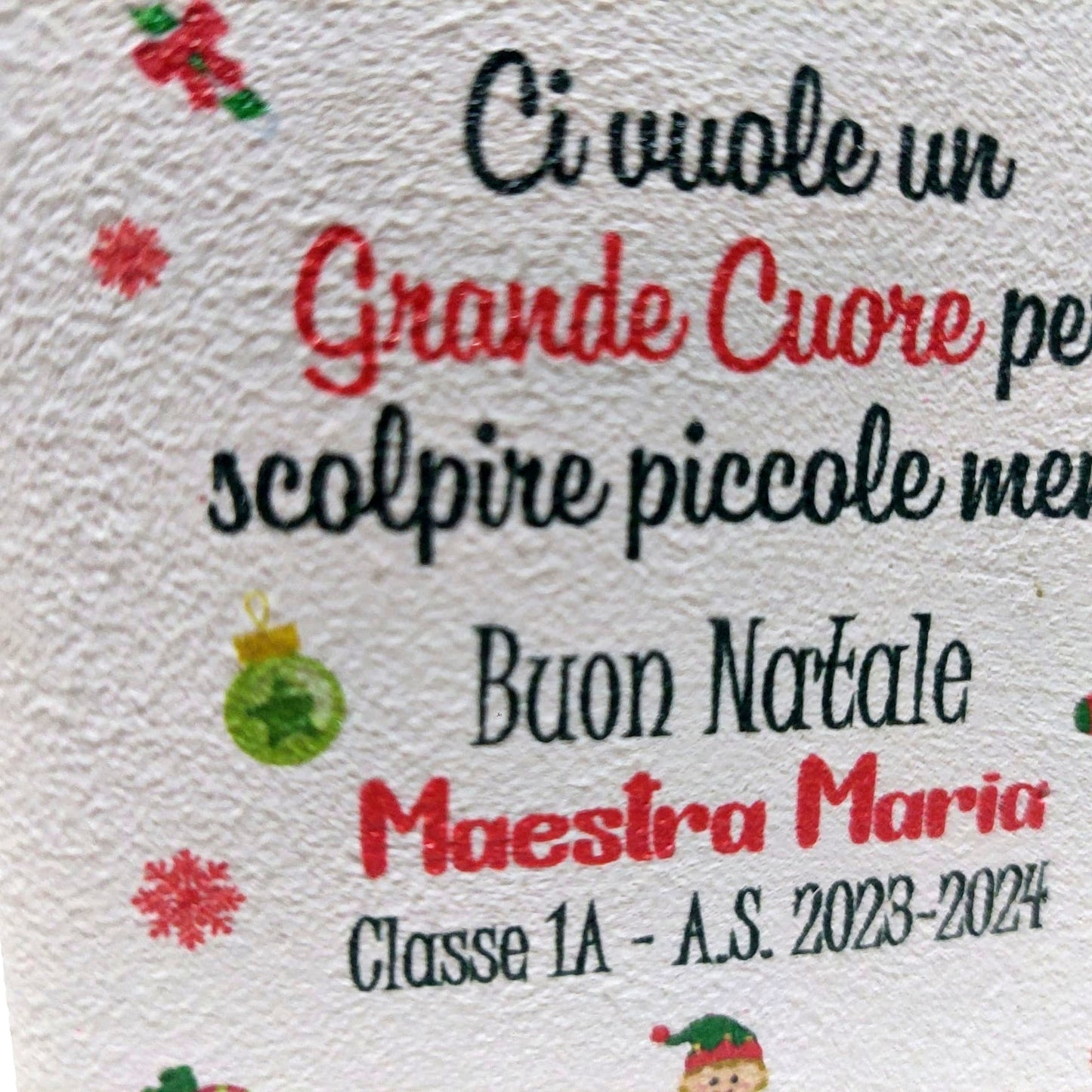 Profumatore in tema natalizio, personalizzabile con nome.