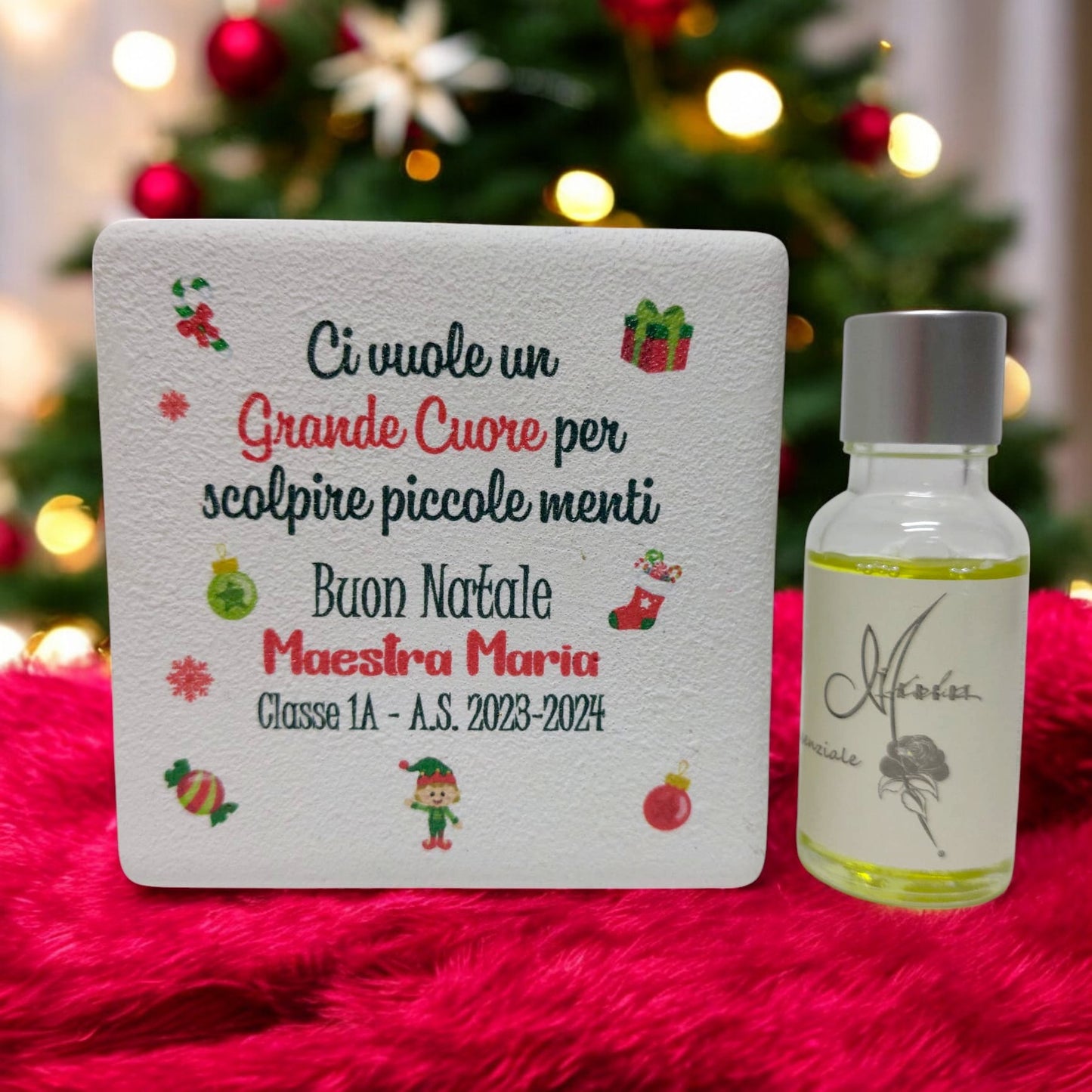 Profumatore in tema natalizio, personalizzabile con nome.