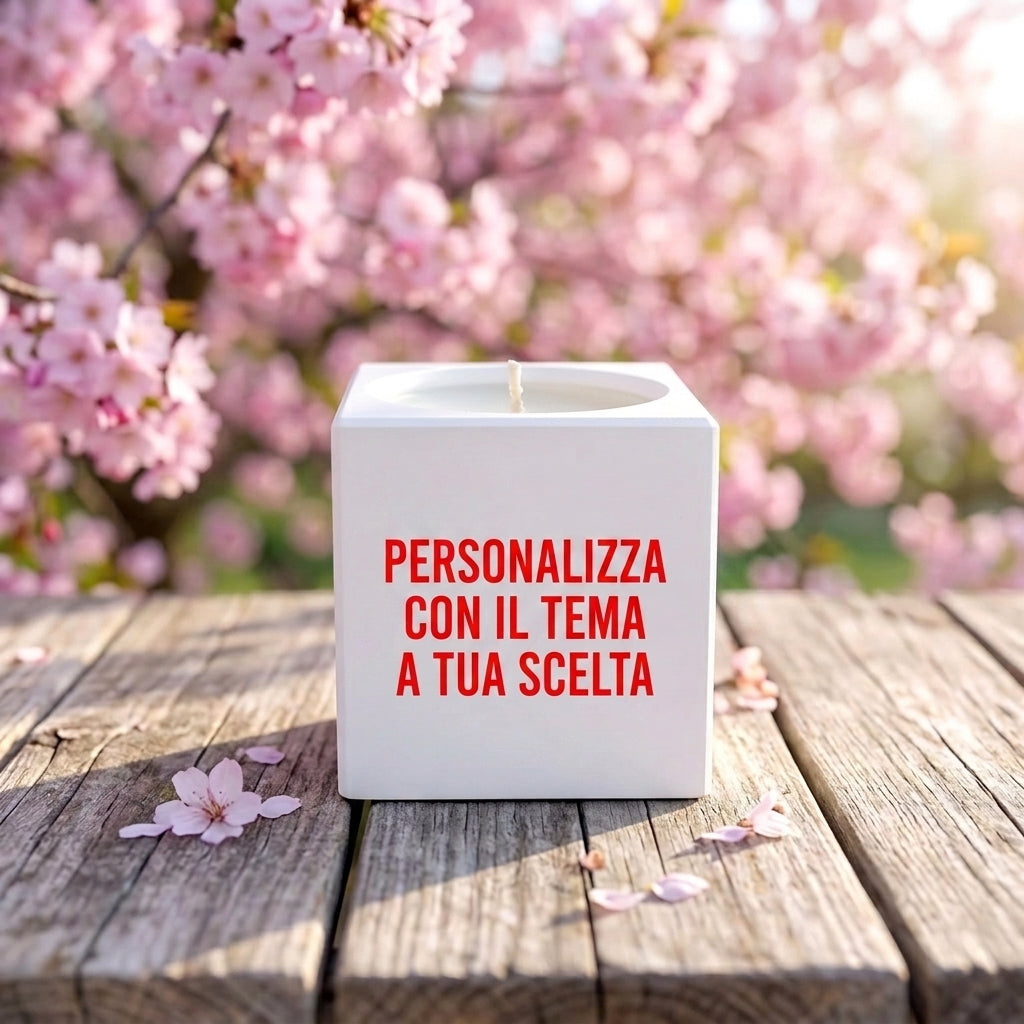Cubo porta candela in vari temi