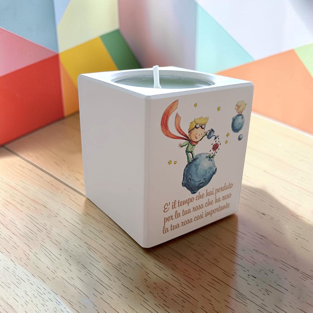 Cubo porta candela in tema piccolo principe