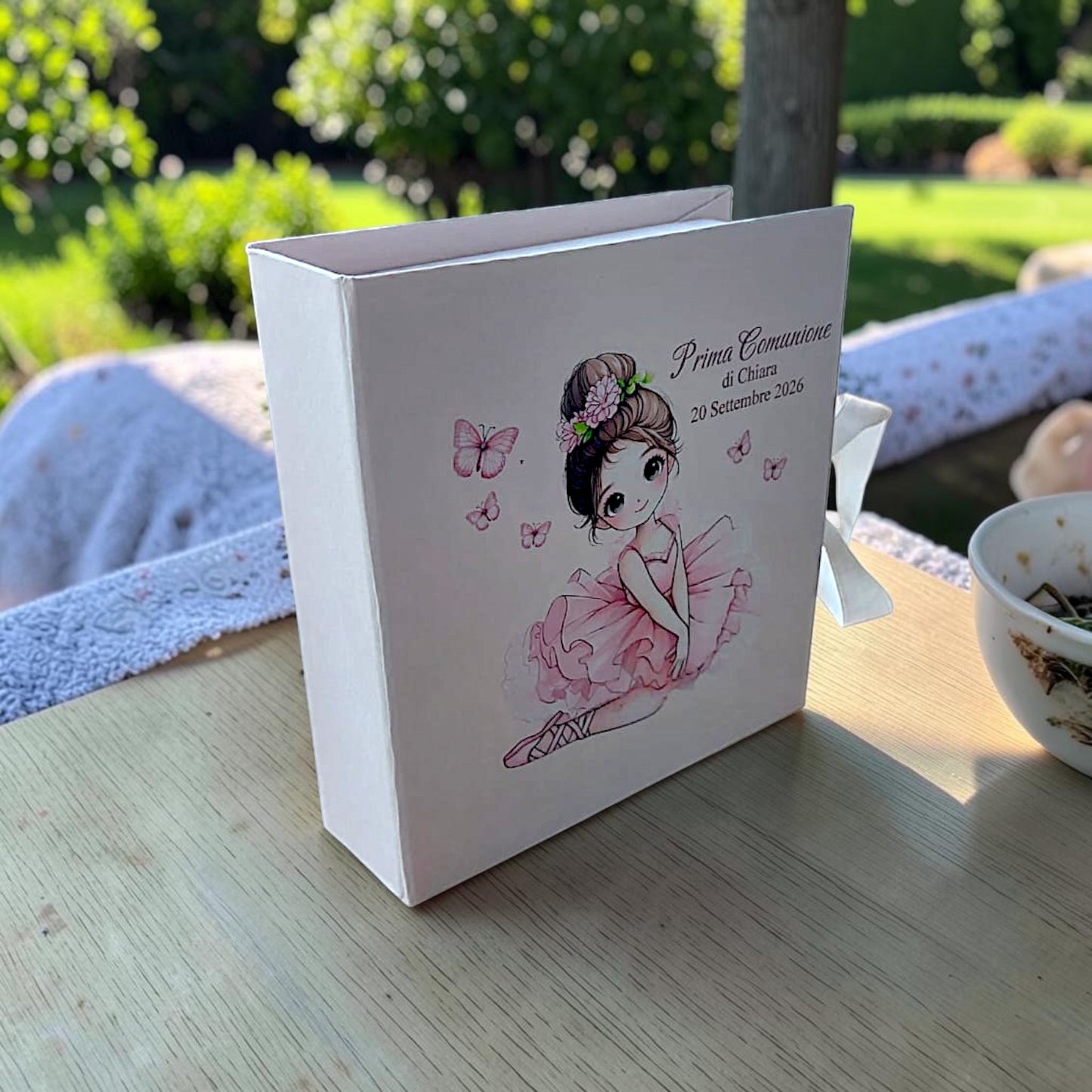 Farfalla in gesso, personalizzata in tema ballerina