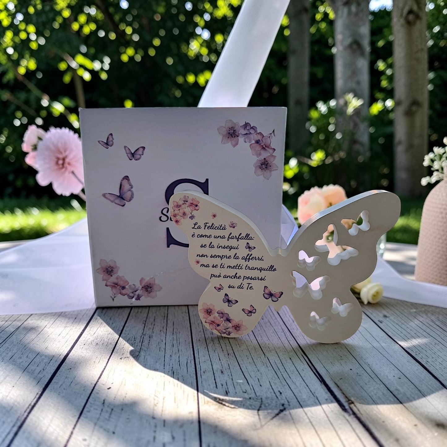 Farfalla in gesso, personalizzabile con stampa