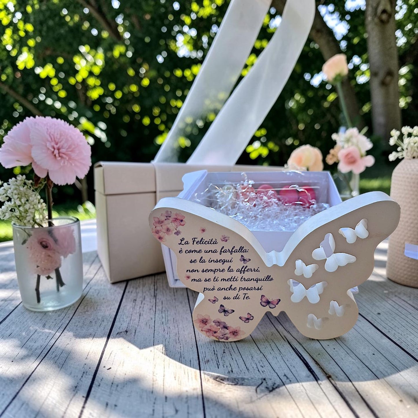 Farfalla in gesso, personalizzabile con stampa