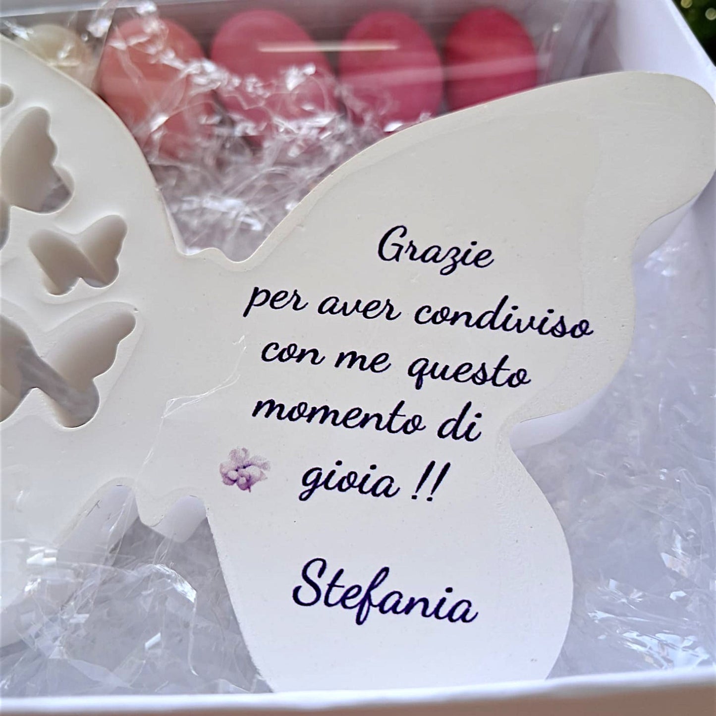 Farfalla in gesso, personalizzabile con stampa