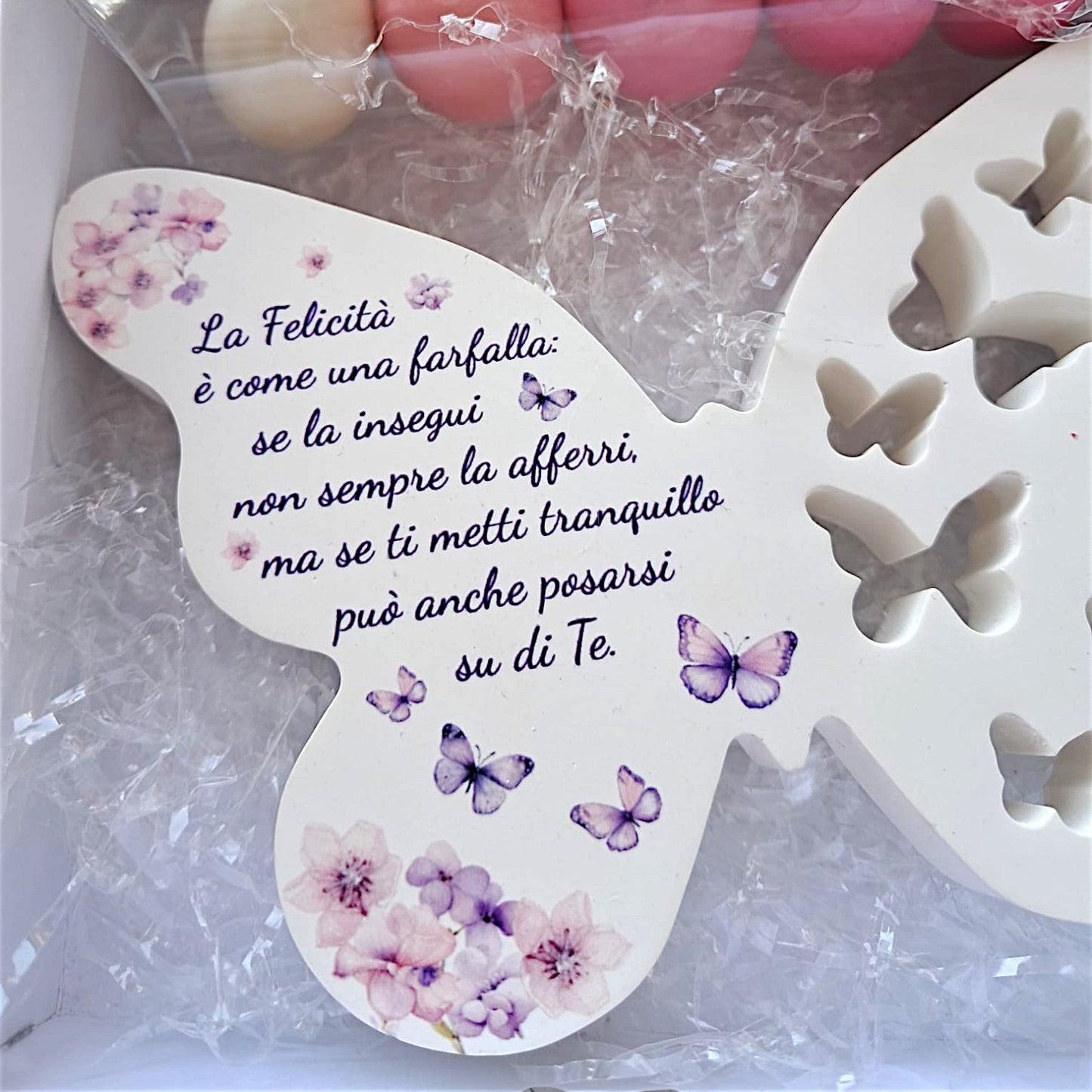 Farfalla in gesso, personalizzabile con stampa