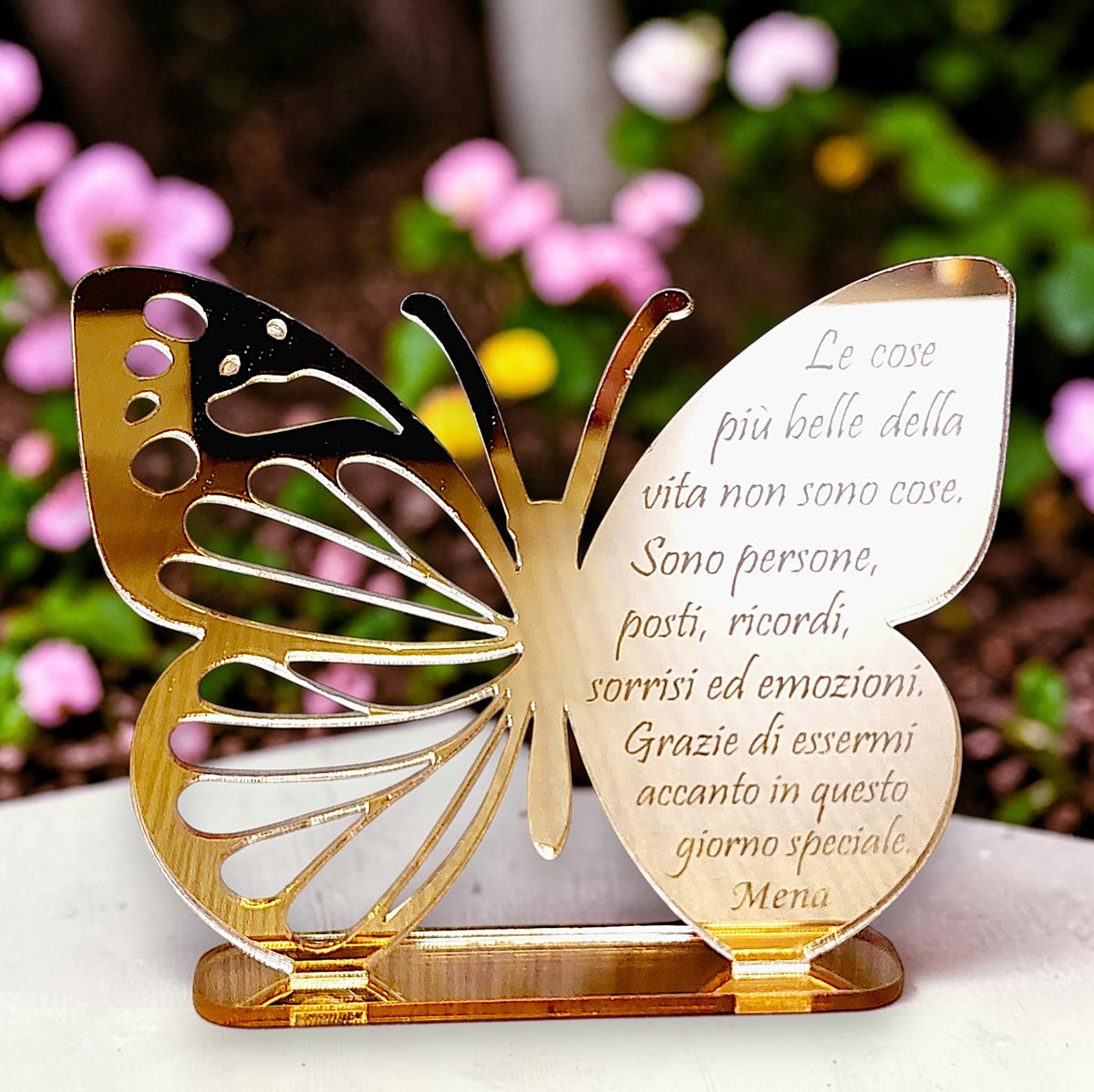 Personalized plexiglass butterfly with engraving