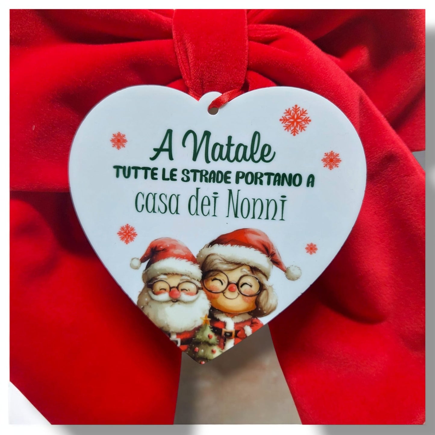Fiocco natalizio con decorazione dedica