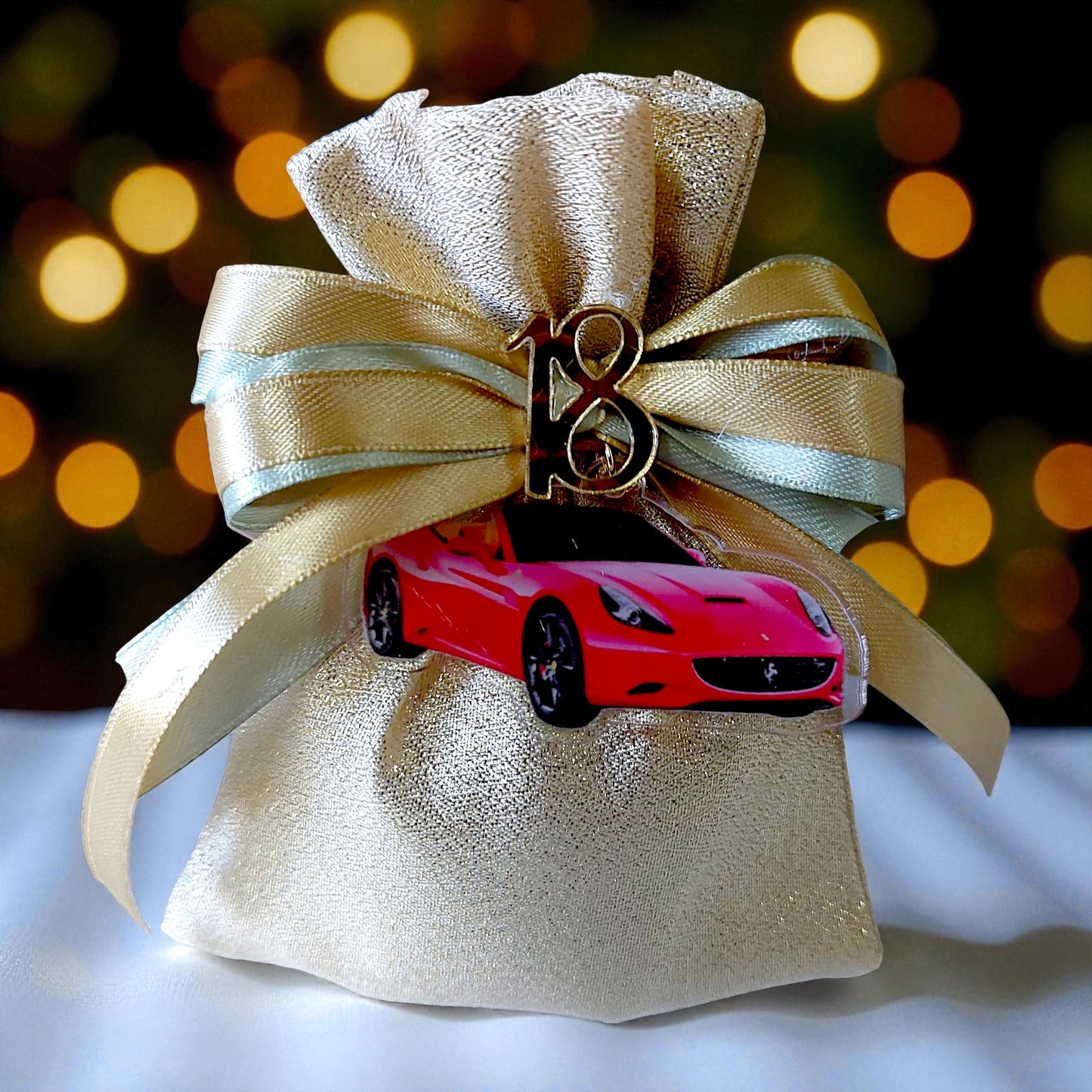 Plexiglass keychains with a chic handbag and sports car theme