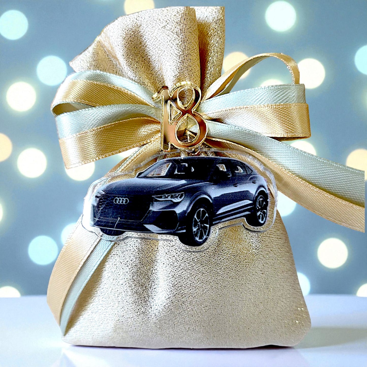 Plexiglass keychains with a chic handbag and sports car theme