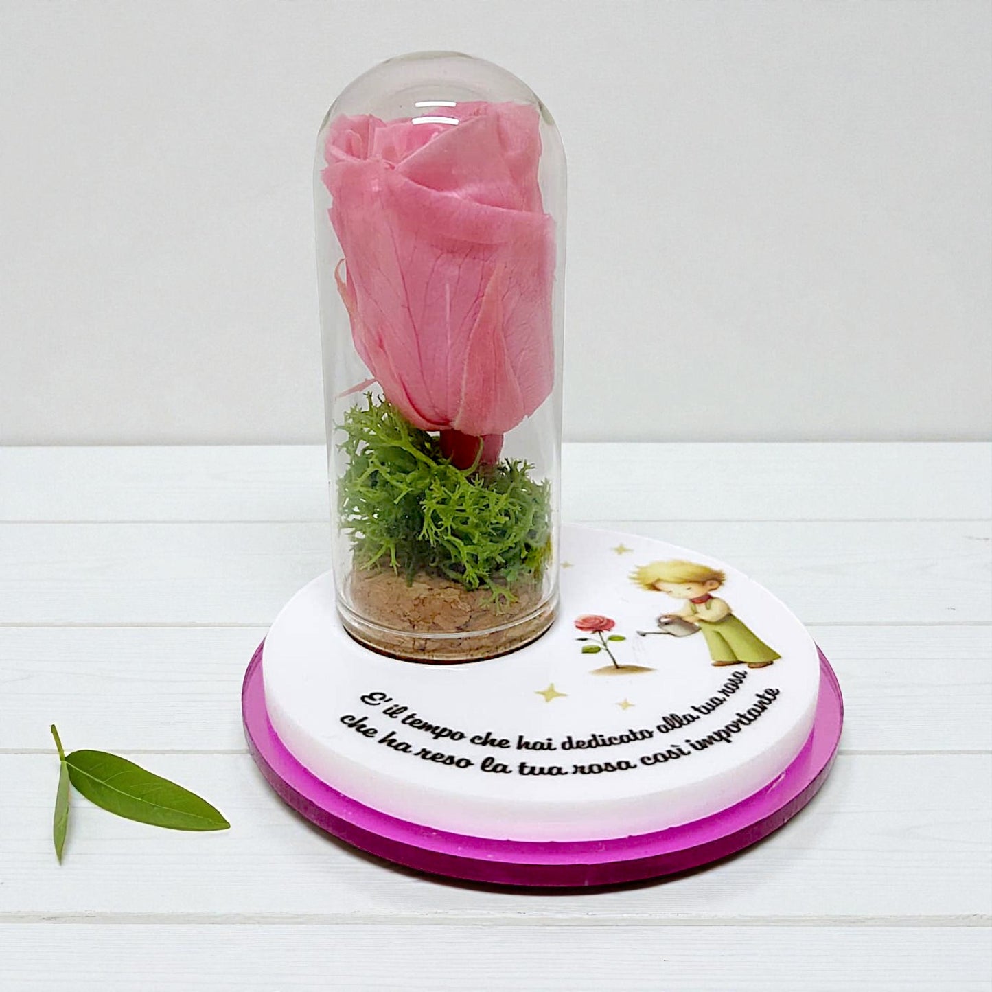 Bomboniera in tema piccolo principe con rosa stabilizzata