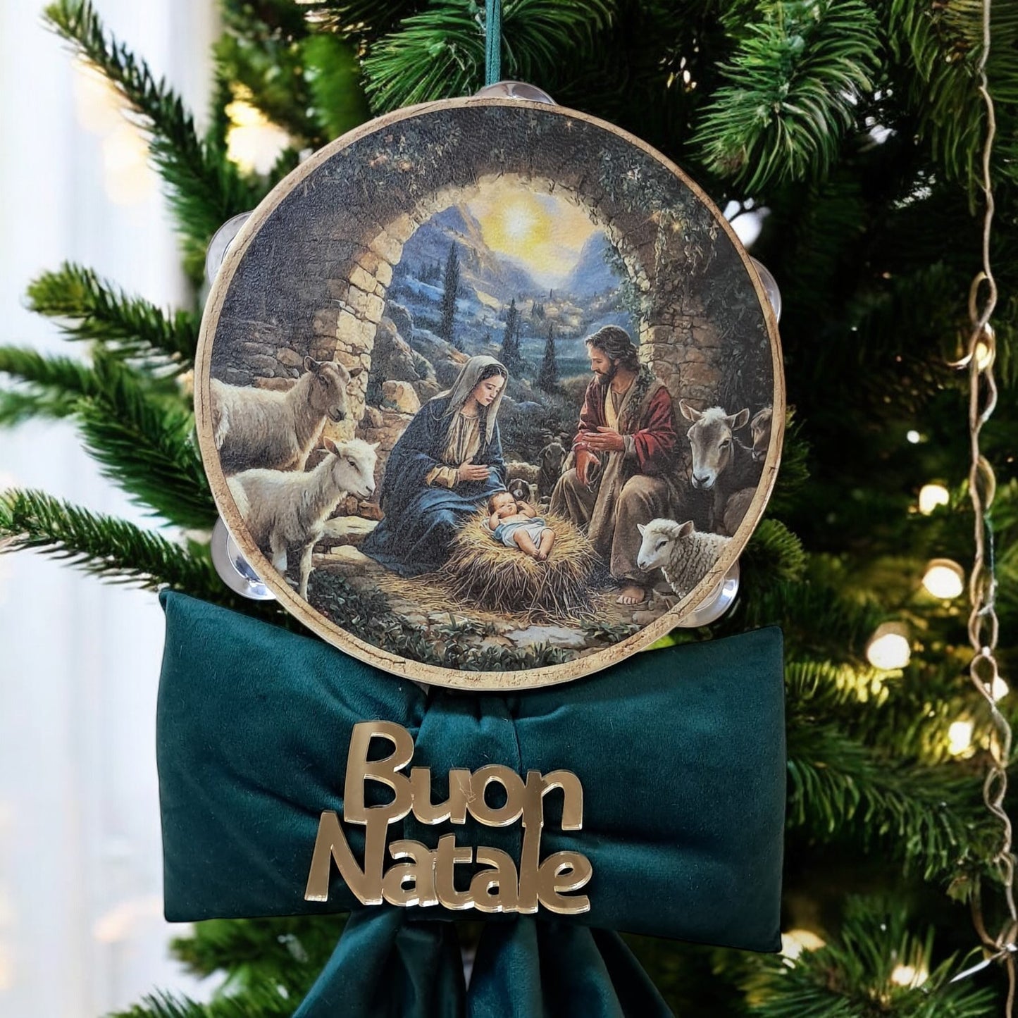 Christmas bow with dedication decoration