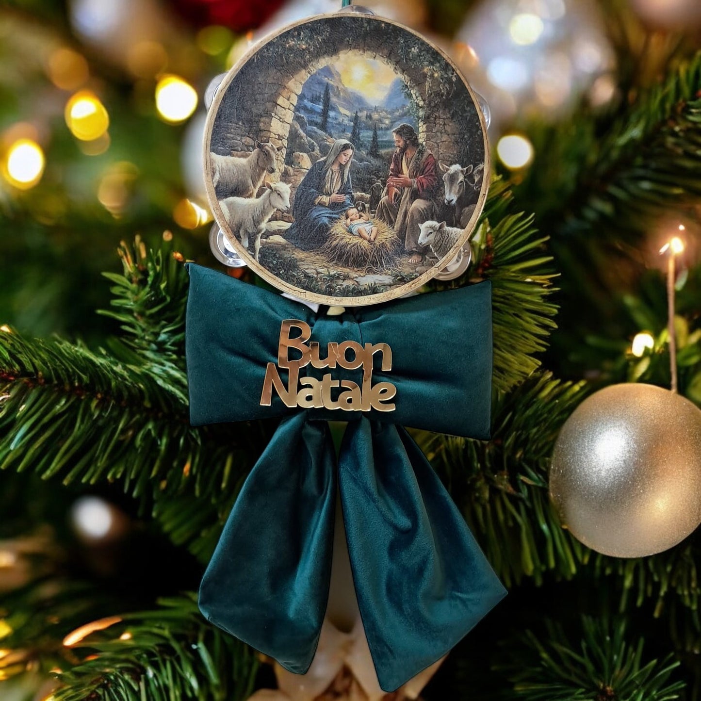 Christmas bow with dedication decoration