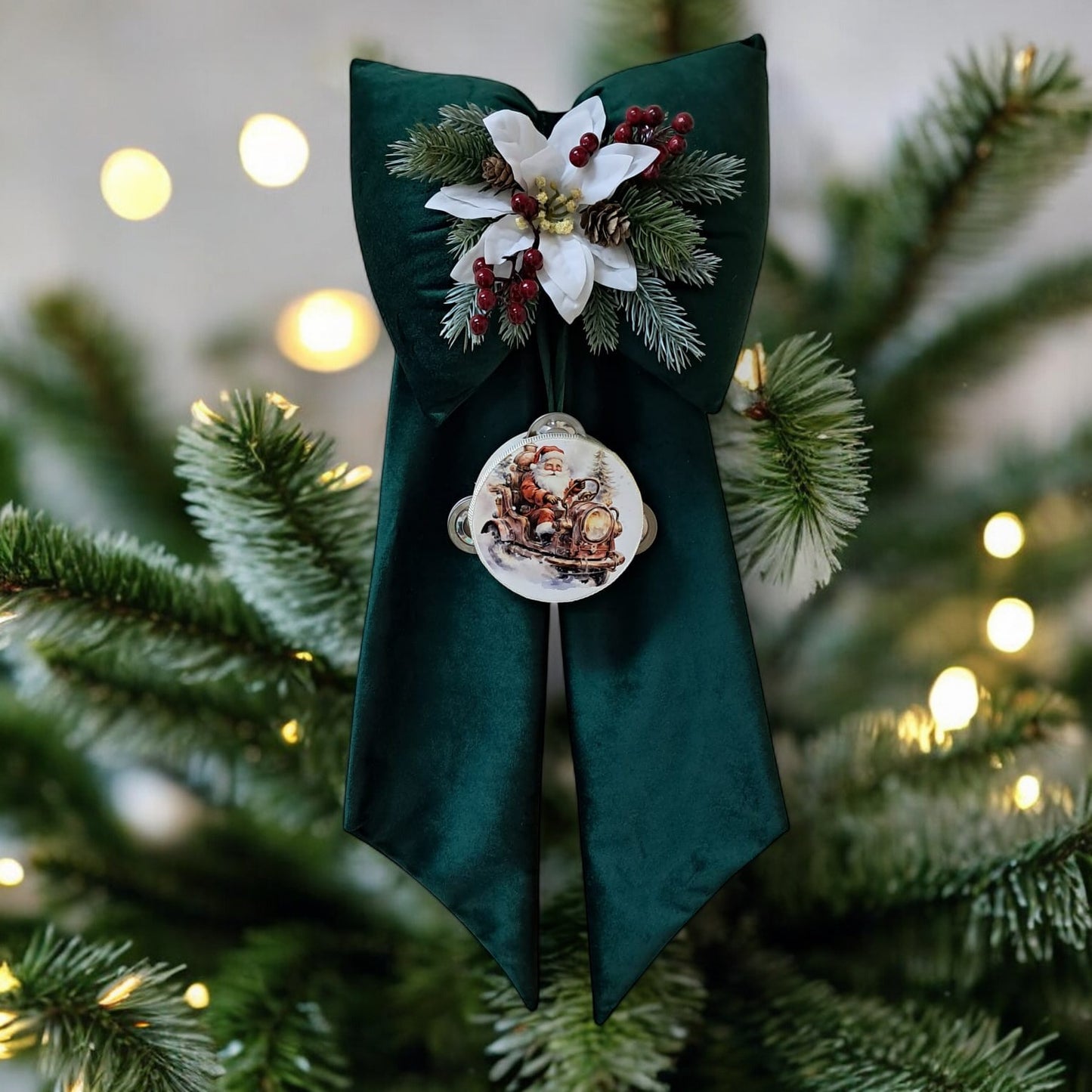 Christmas bow with dedication decoration