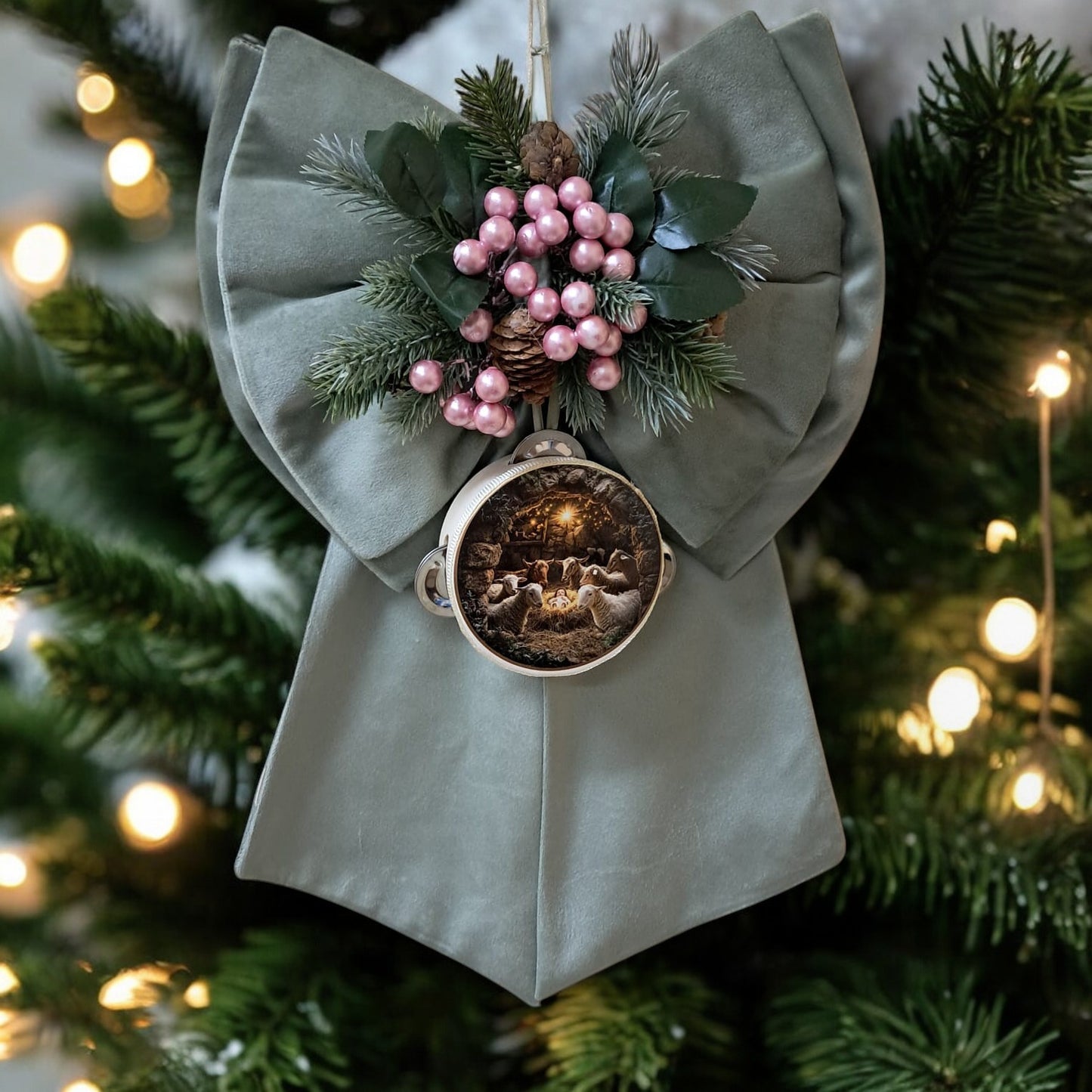 Christmas bow with dedication decoration
