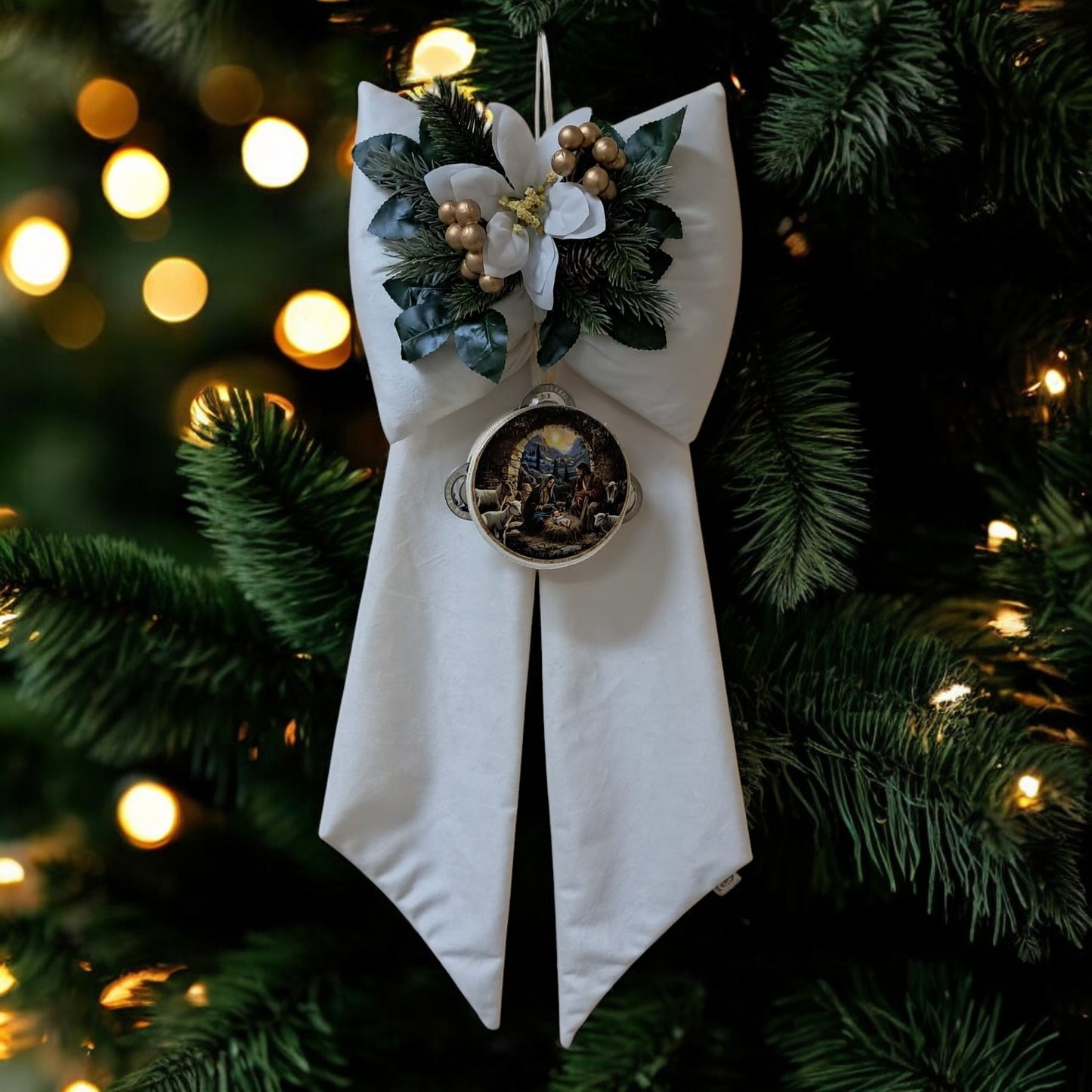 Christmas bow with dedication decoration