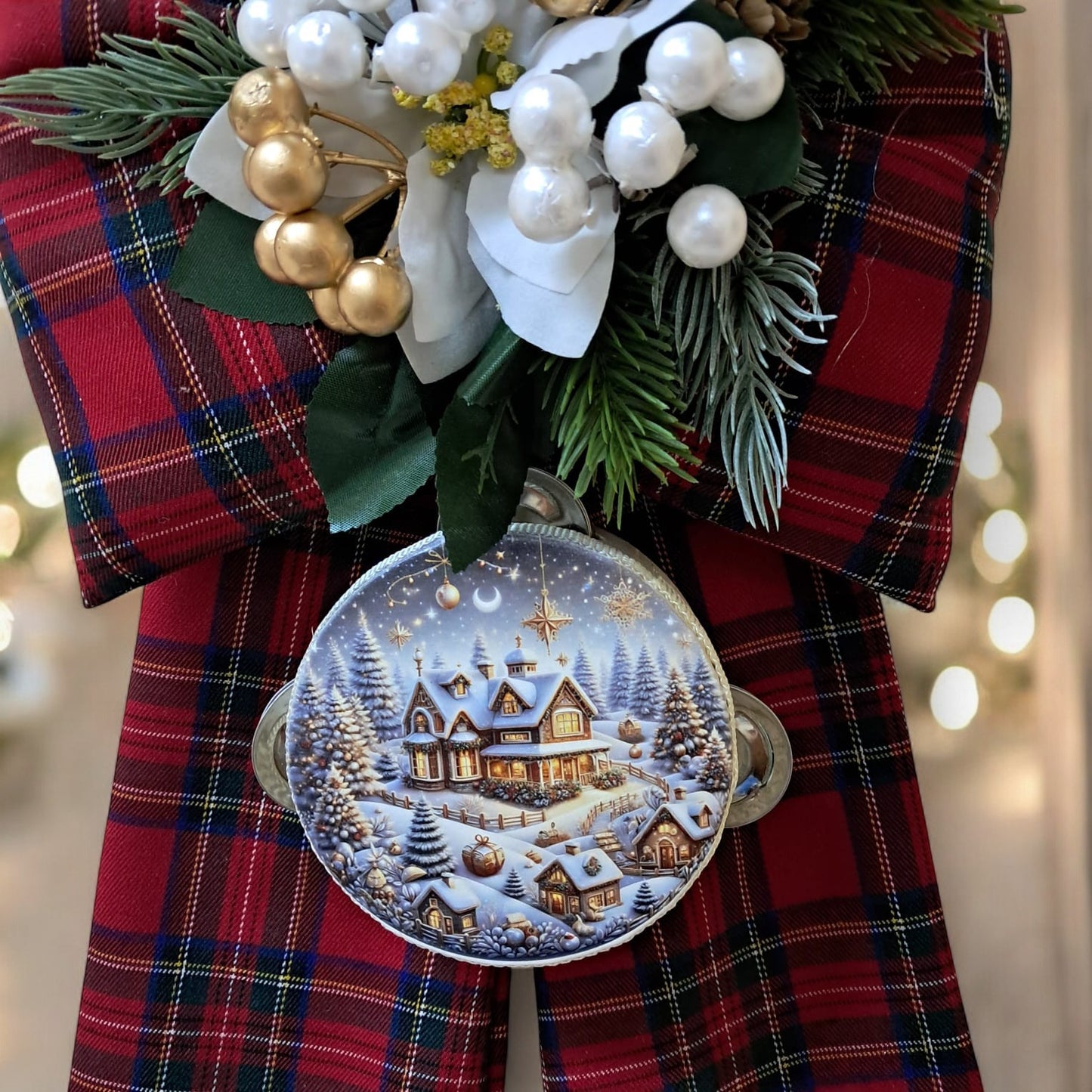 Christmas bow with dedication decoration