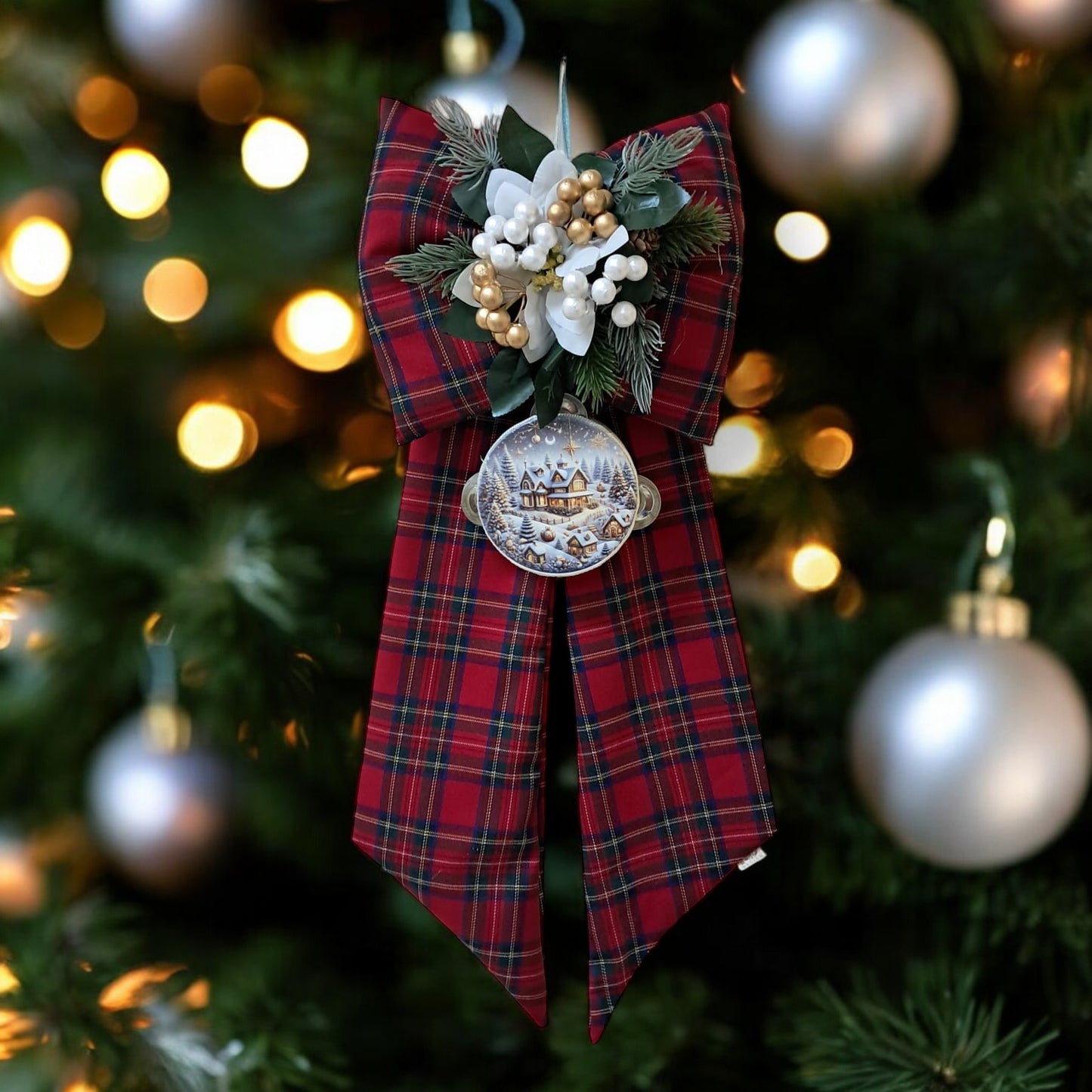 Christmas bow with dedication decoration