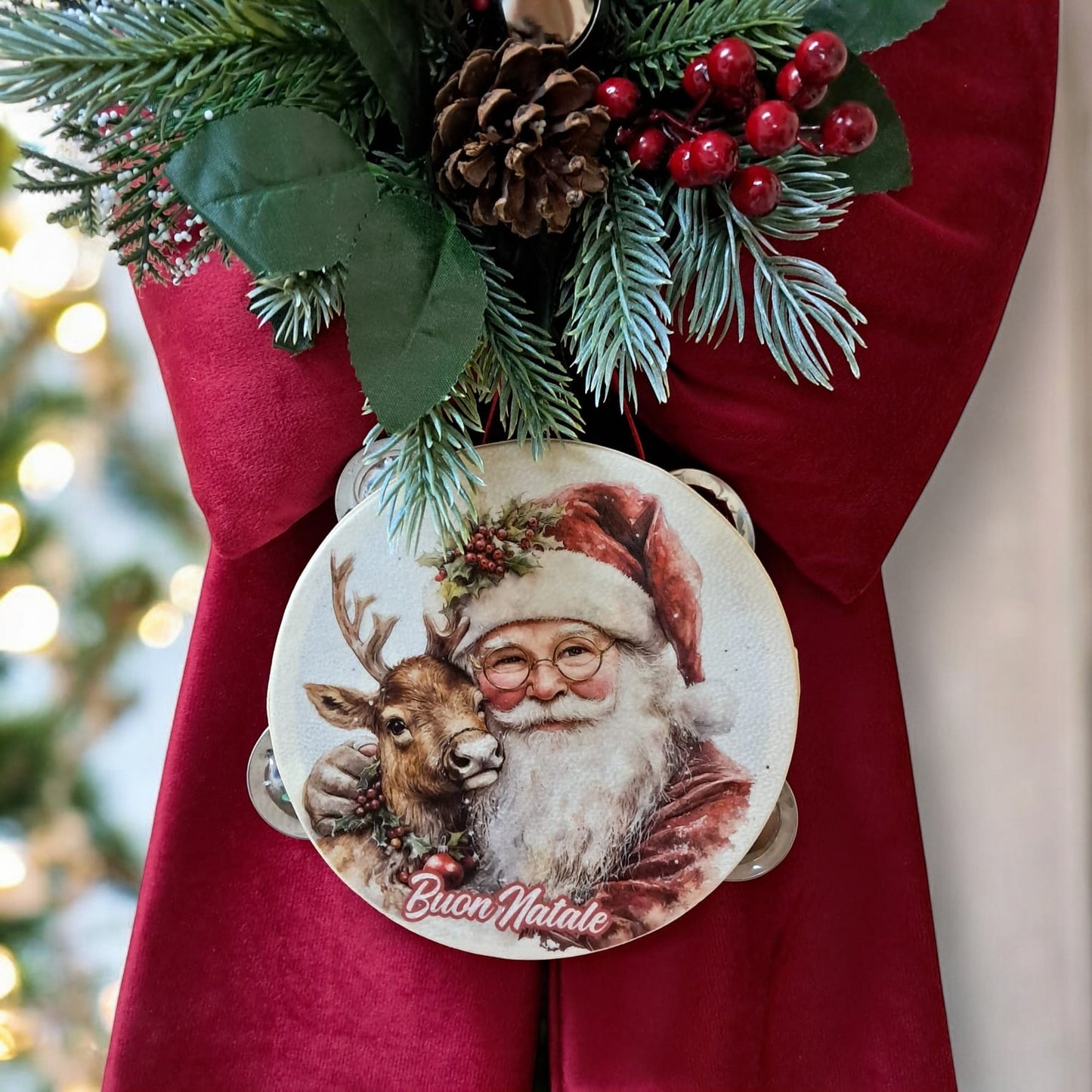 Christmas bow with dedication decoration