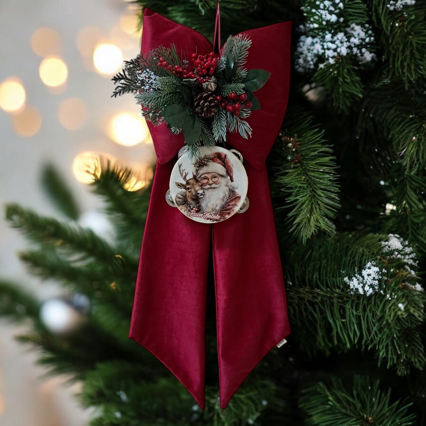 Christmas bow with dedication decoration