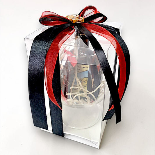 Bomboniera per festa 18 anni, bicchierino con cioccolatini e liquore mignon