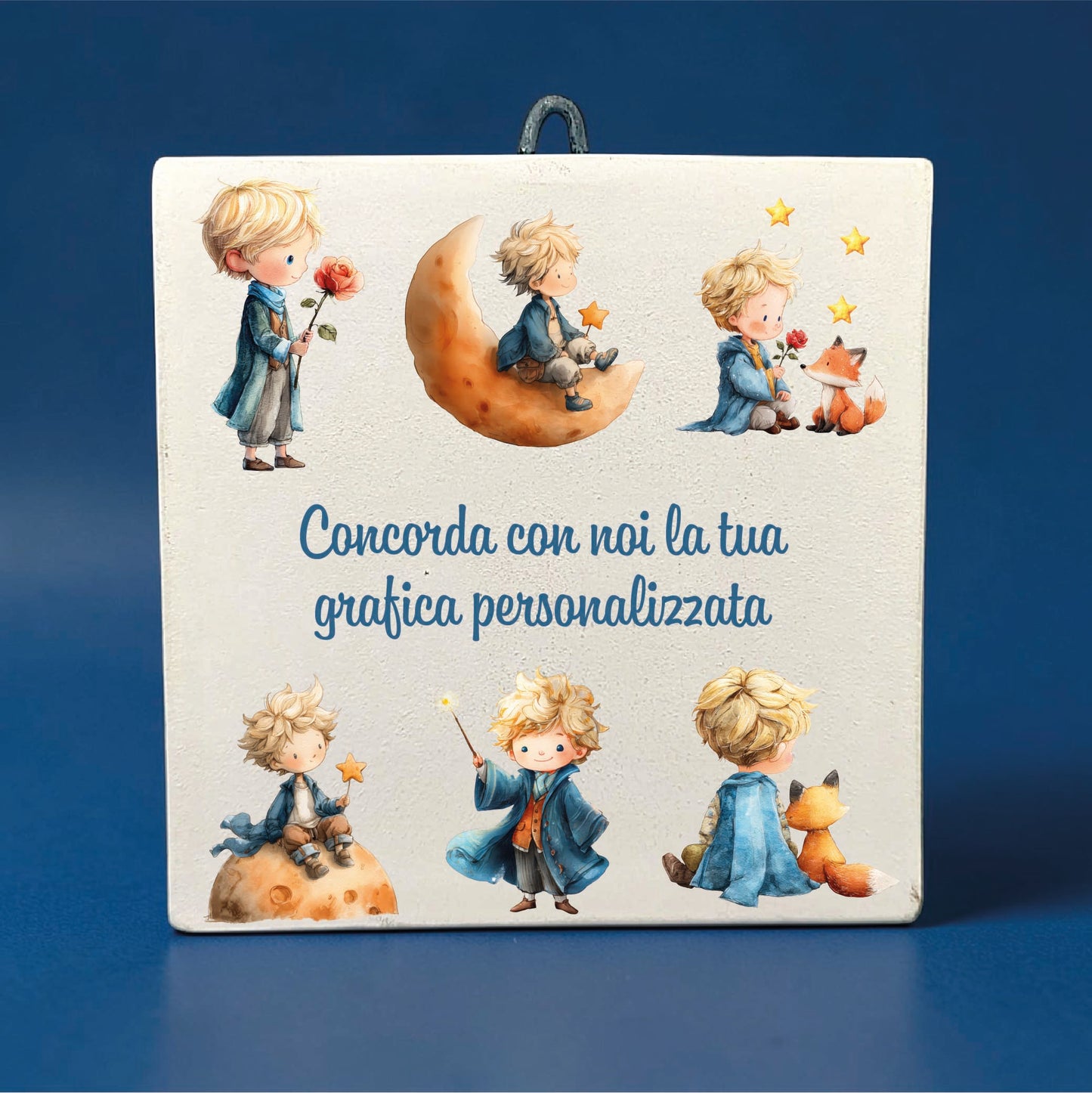 Mattonella in terracotta a tema Piccolo Principe