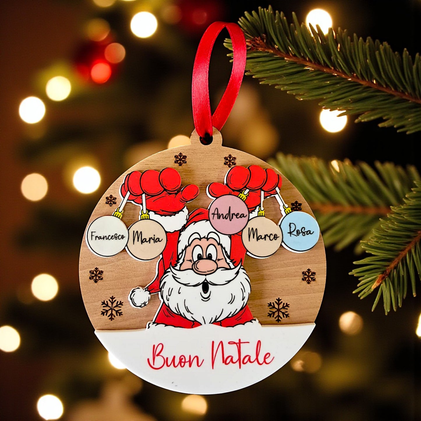 Sfera natalizia in tema babbo Natale