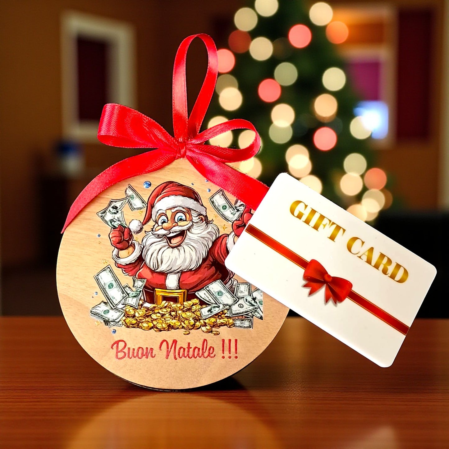 Sfera natalizia porta gift card o banconote