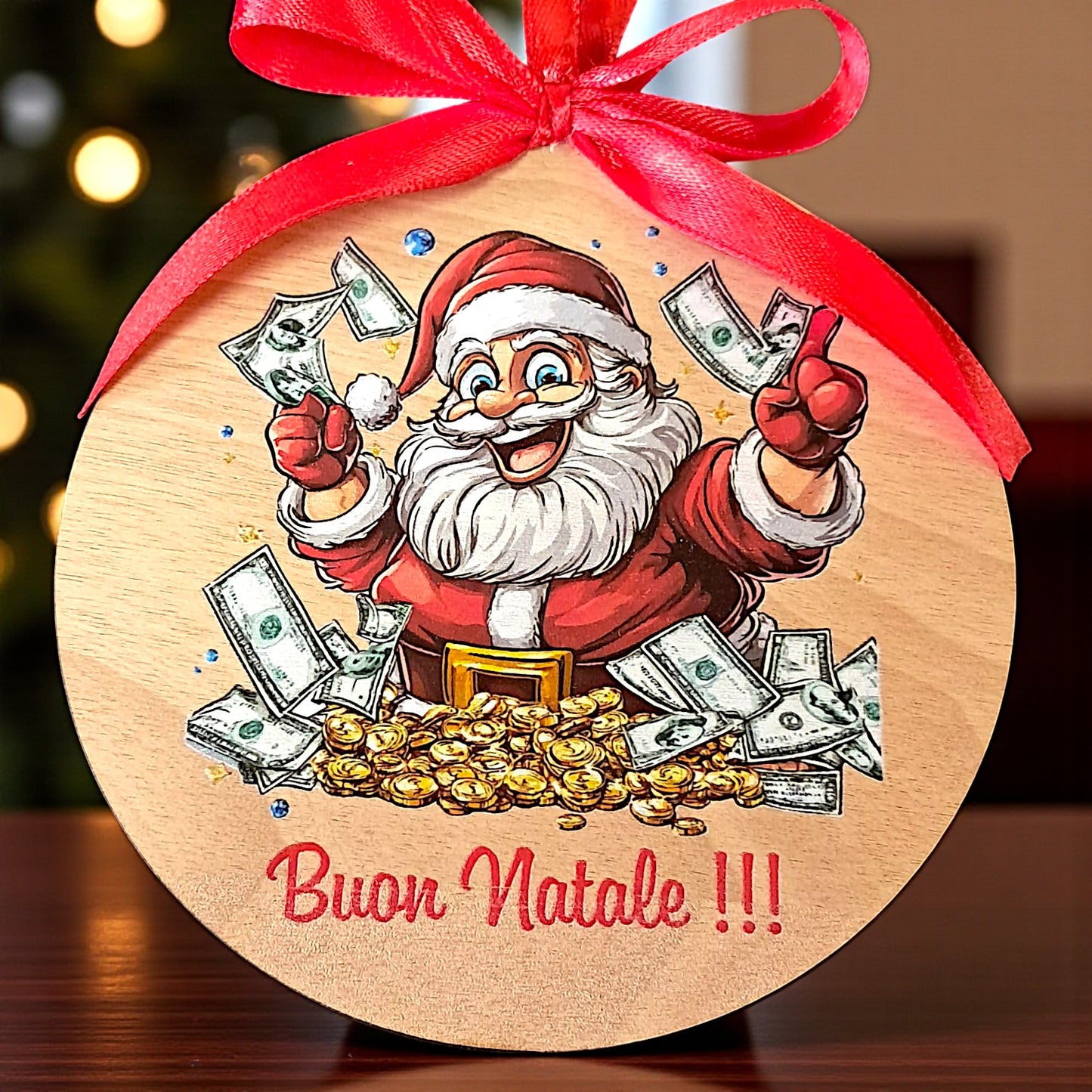 Sfera natalizia porta gift card o banconote