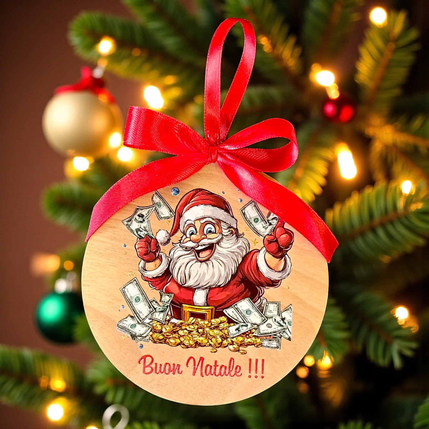 Sfera natalizia porta gift card o banconote