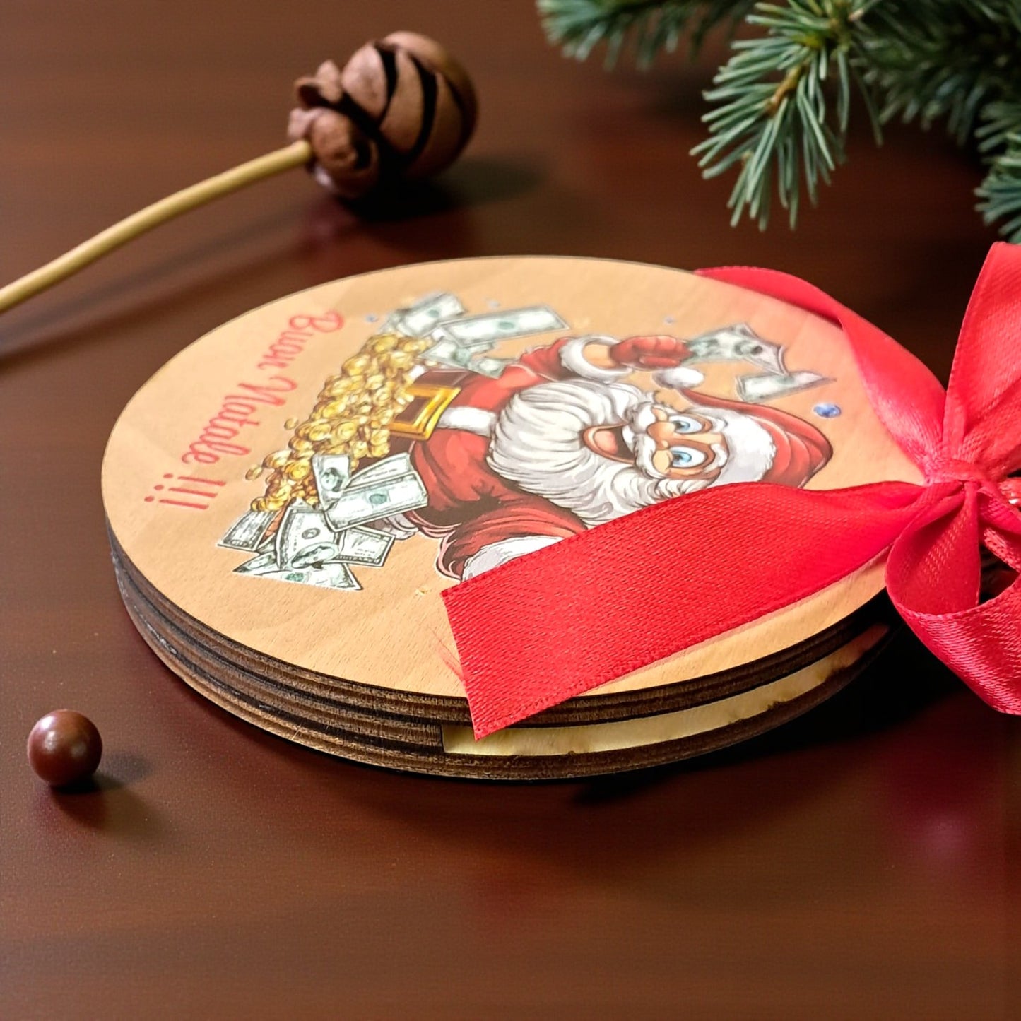 Sfera natalizia porta gift card o banconote