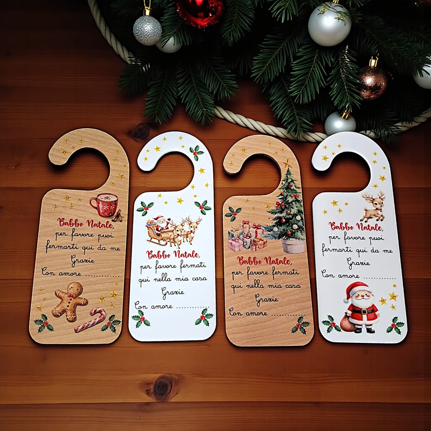 Tag natalizio da appendere alla porta