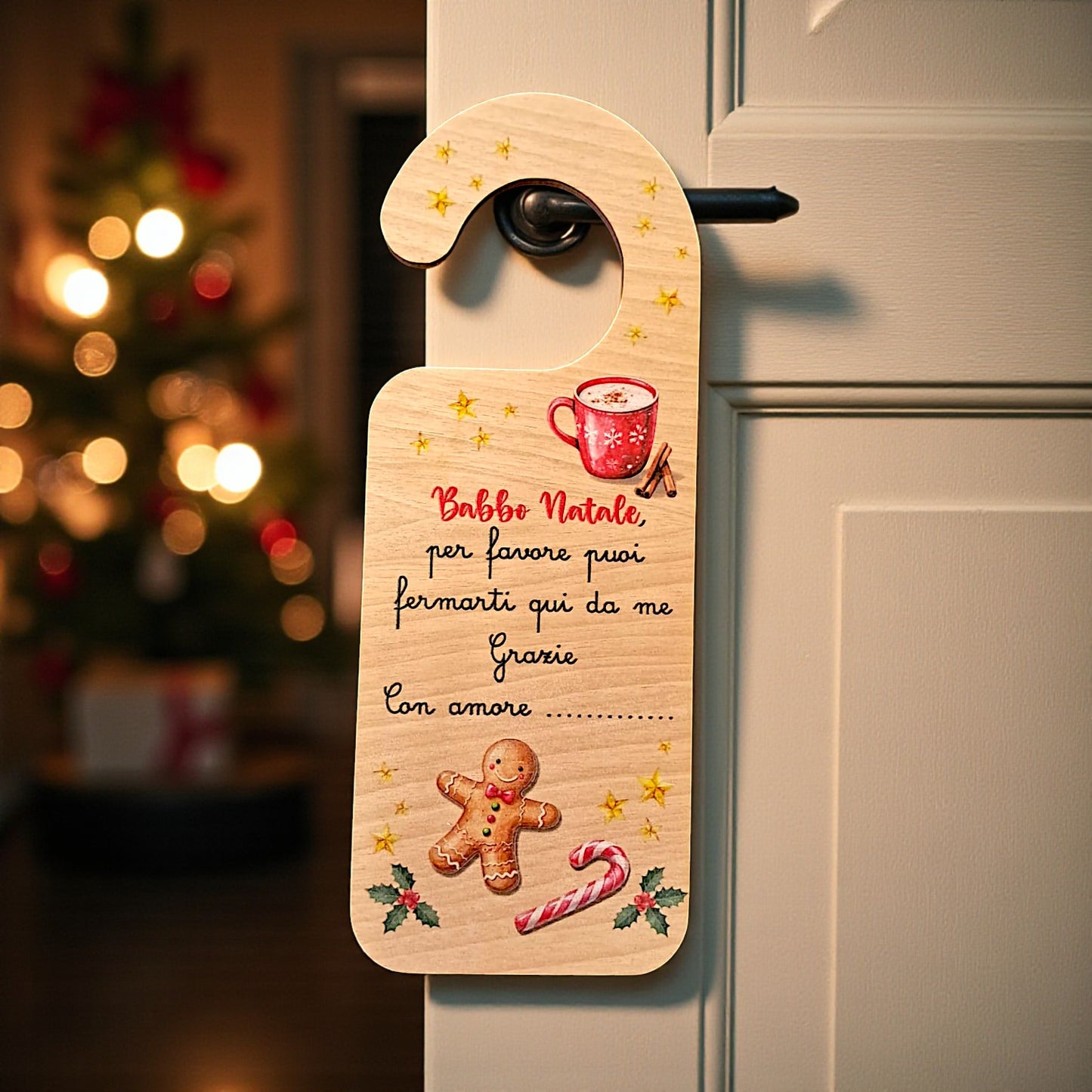 Tag natalizio da appendere alla porta