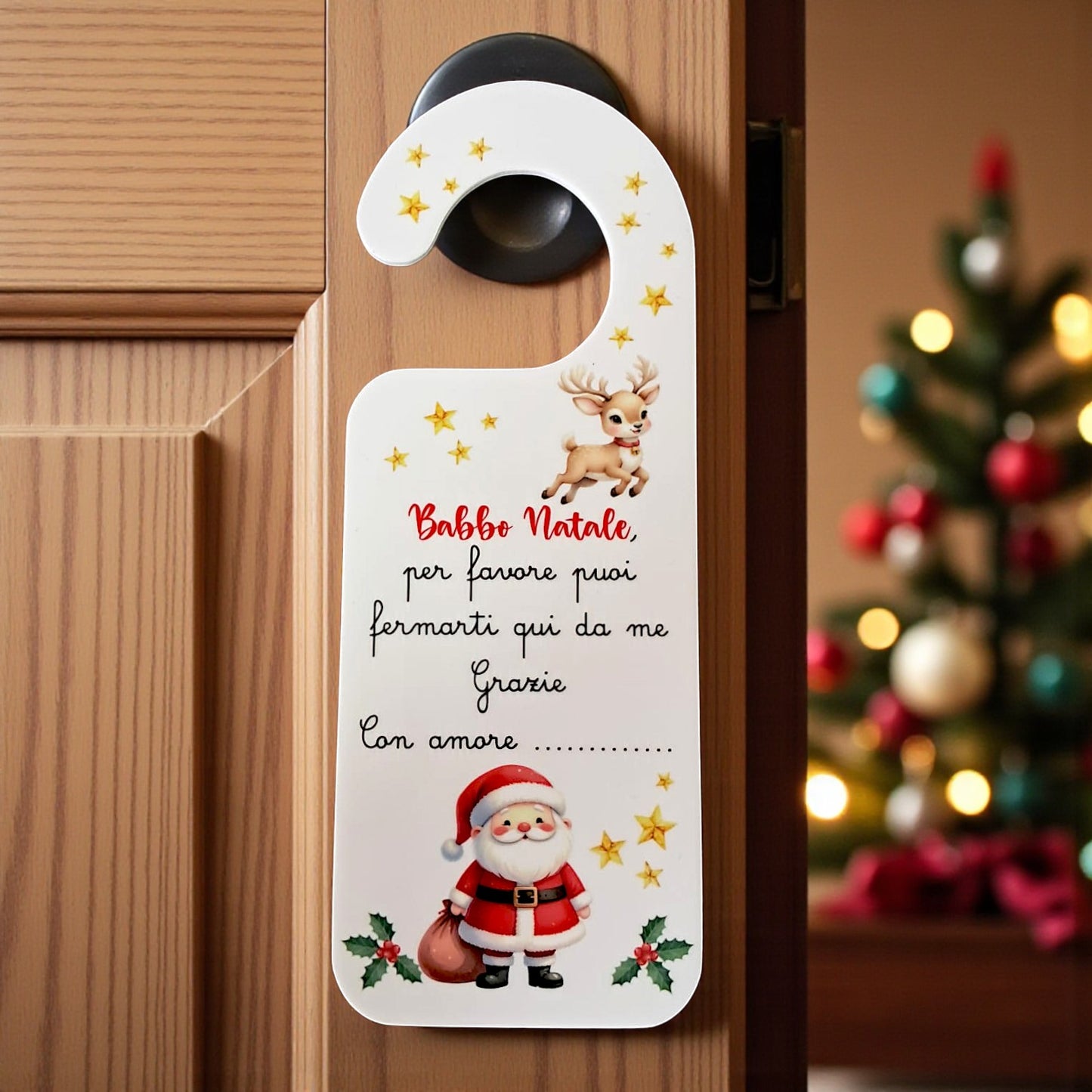 Tag natalizio da appendere alla porta