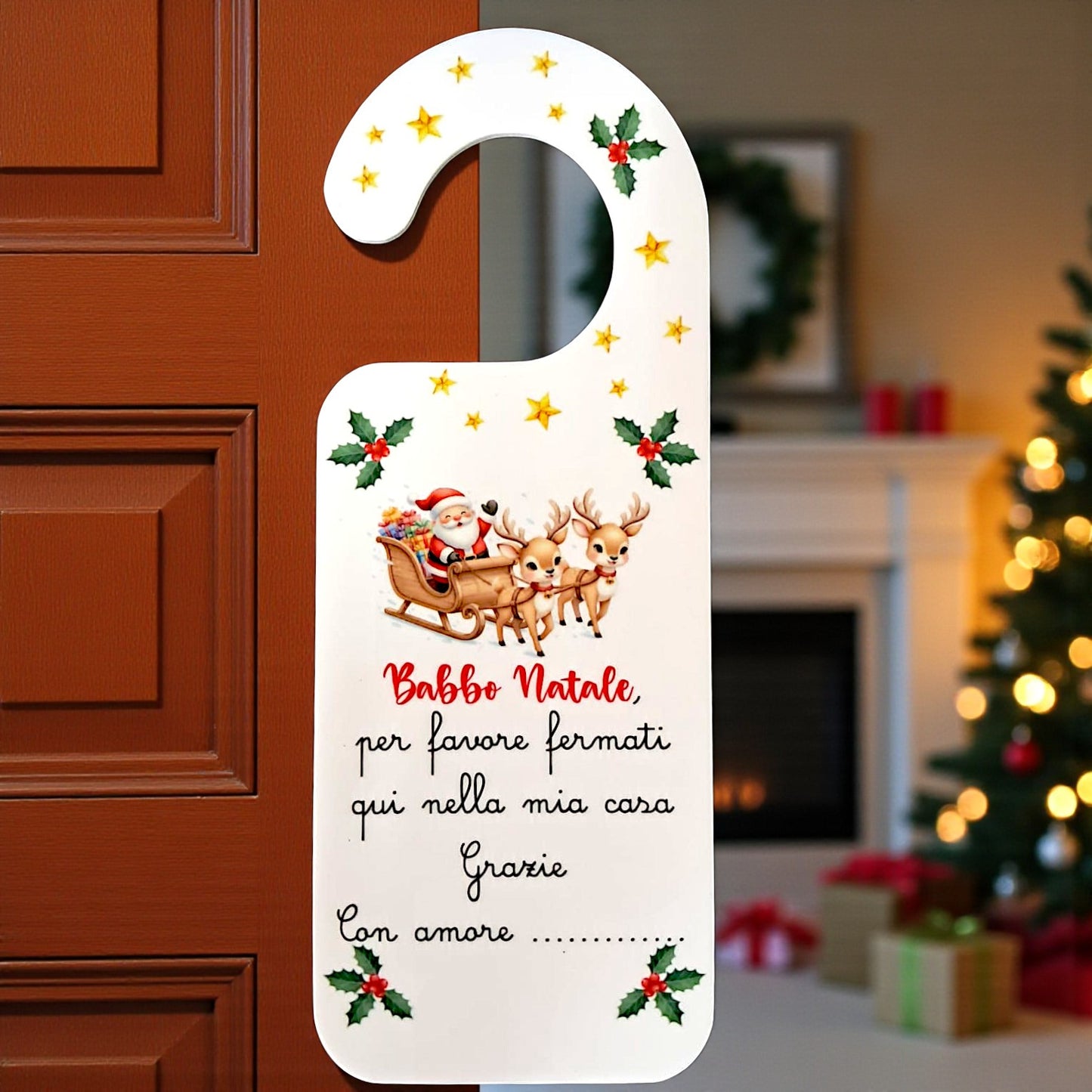 Tag natalizio da appendere alla porta