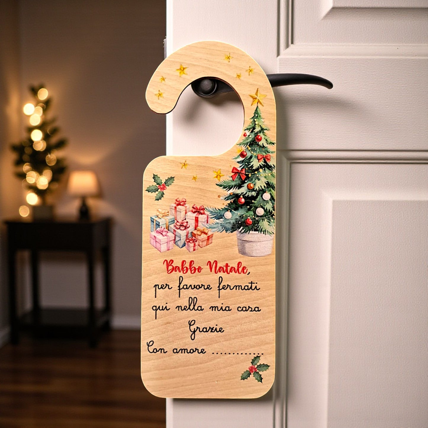 Tag natalizio da appendere alla porta