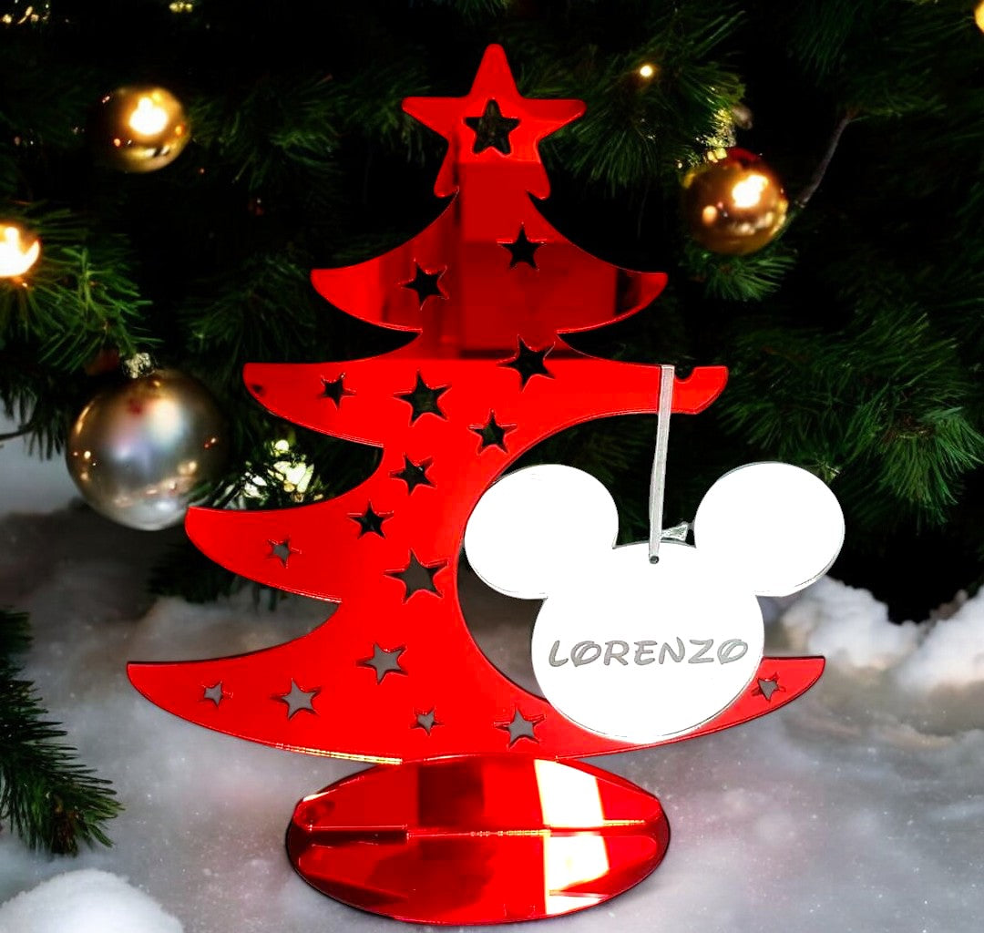 Decorazione natalizia testa di Minnie e di Topolino