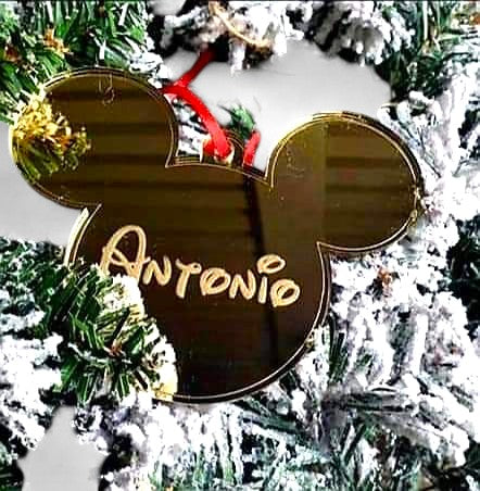 Decorazione natalizia testa di Minnie e di Topolino