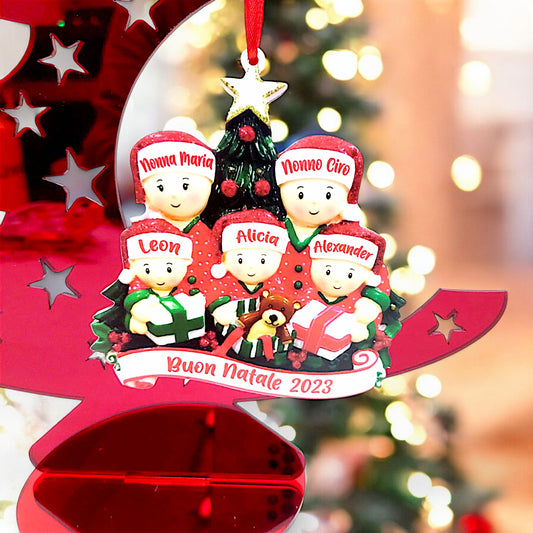 Ornamento natalizio Family in pigiama