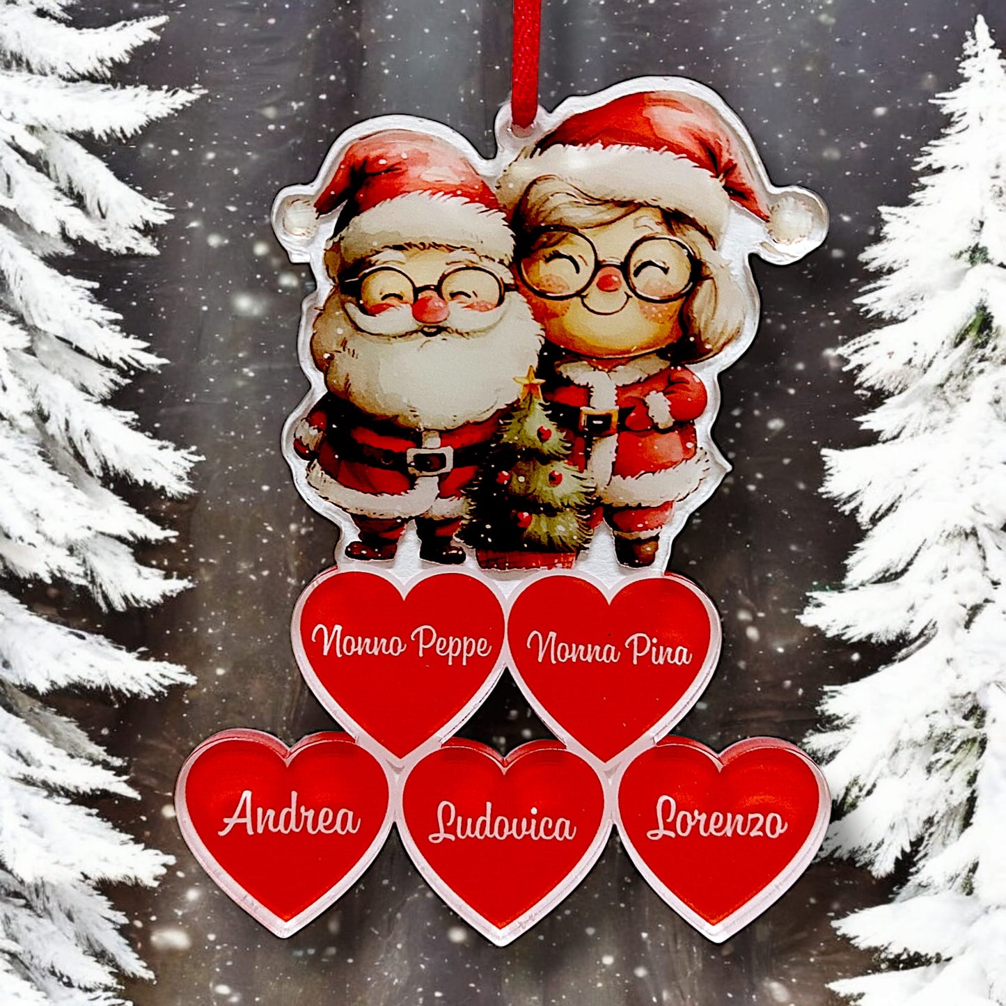 Ornamento natalizio dedicato ai nonni