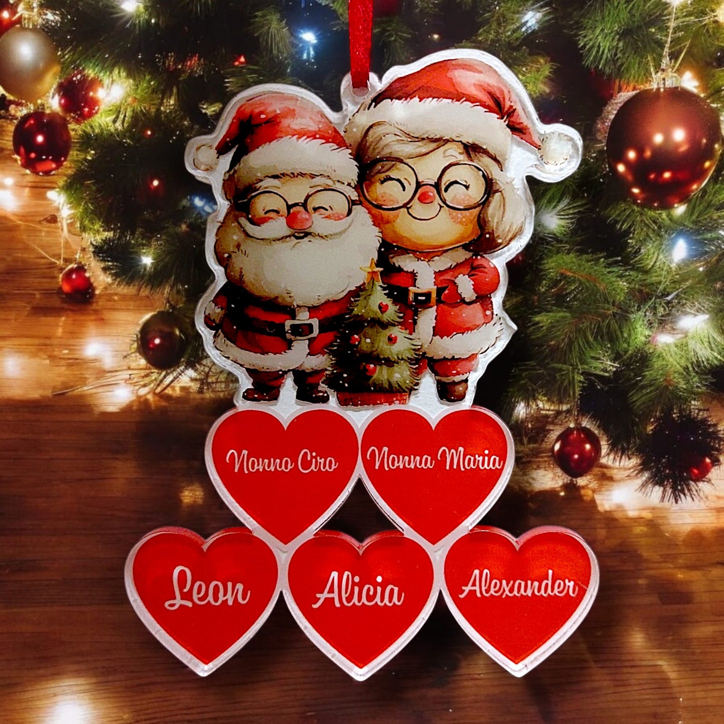 Ornamento natalizio dedicato ai nonni