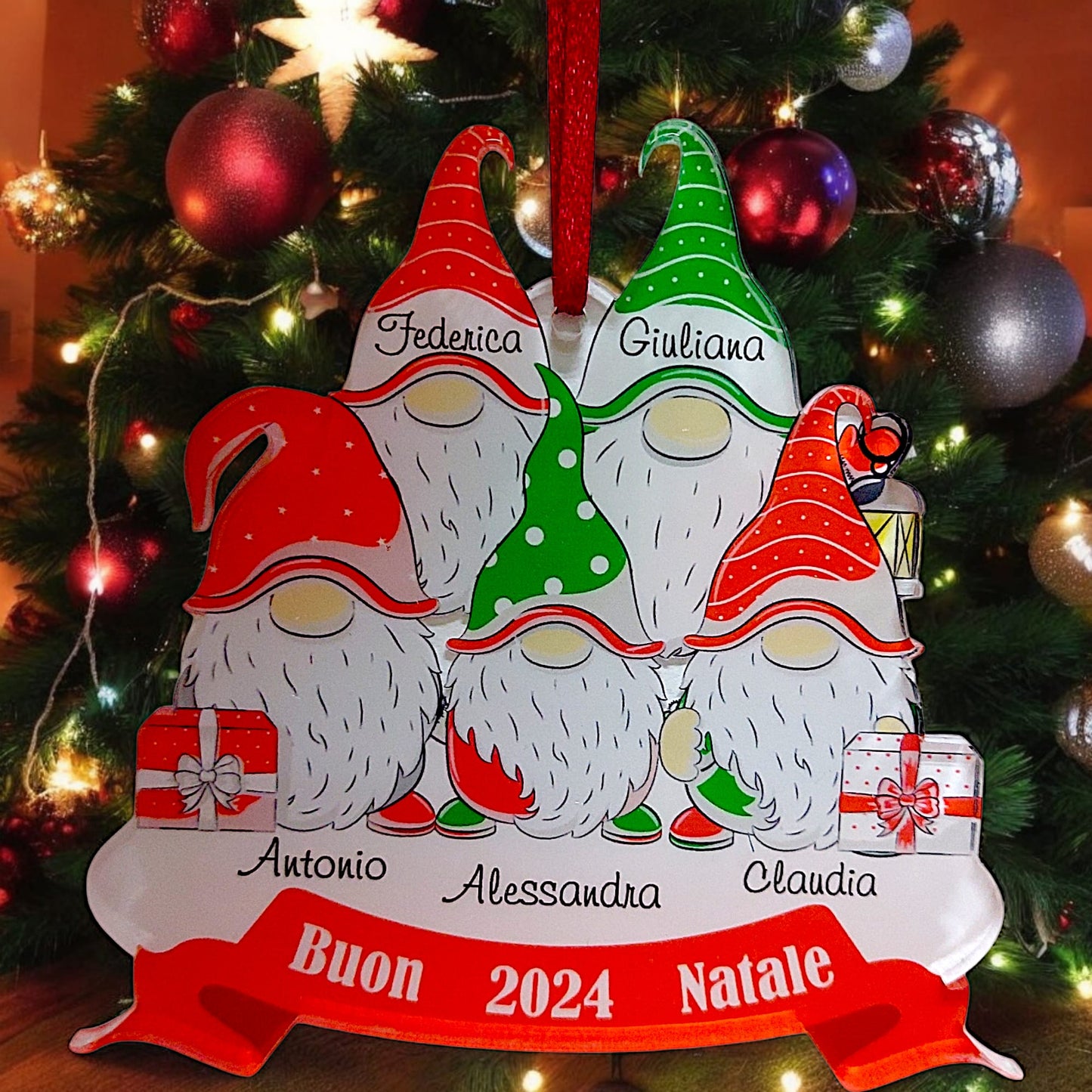 Ornamento natalizio in tema gnomi
