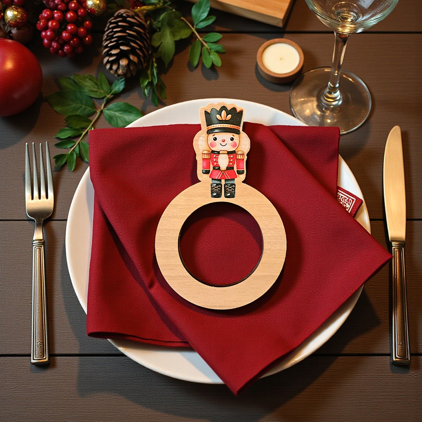 Portatovaglioli natalizio personalizzabile con nome