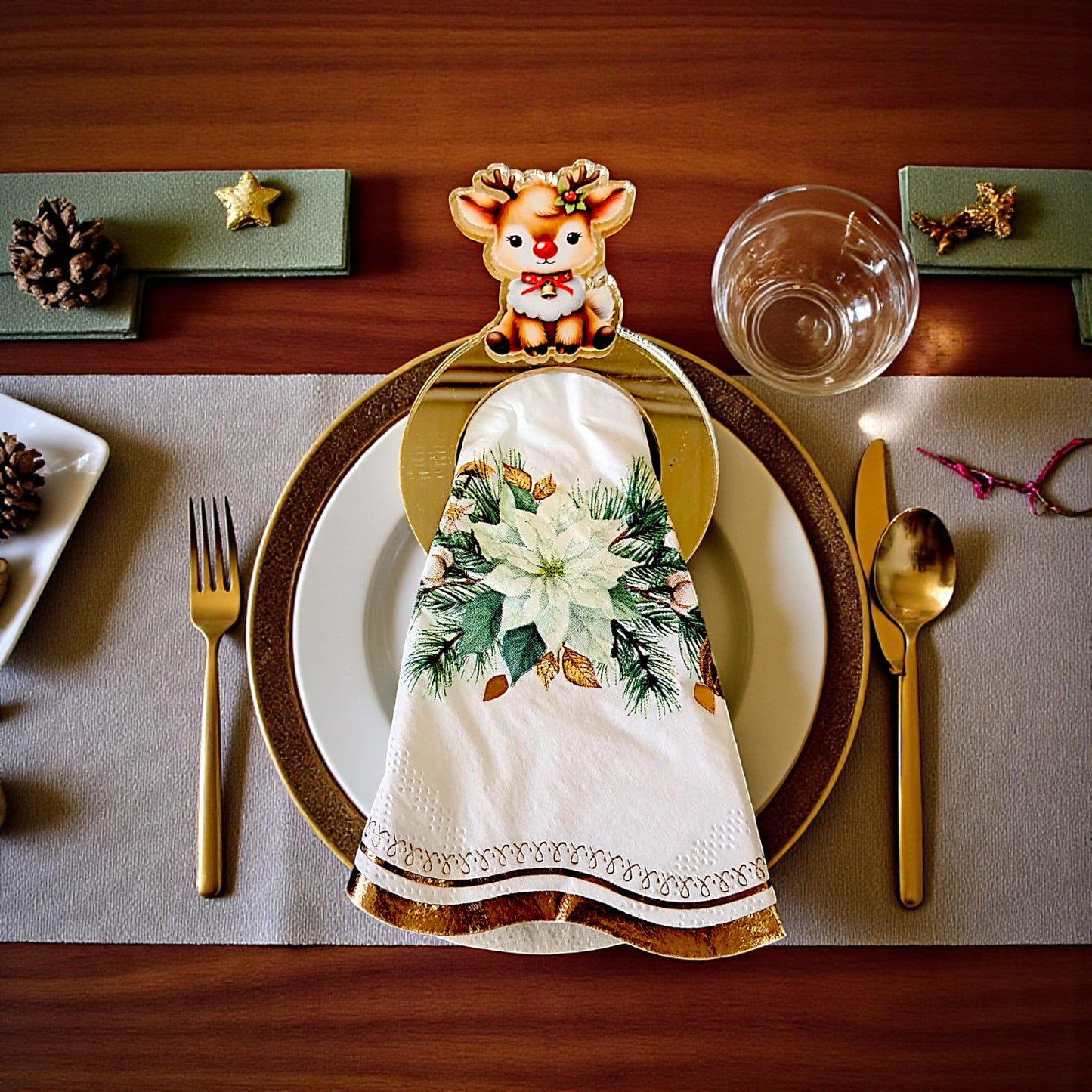 Portatovaglioli natalizio personalizzabile con nome