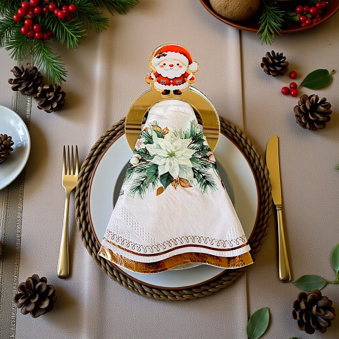 Portatovaglioli natalizio personalizzabile con nome