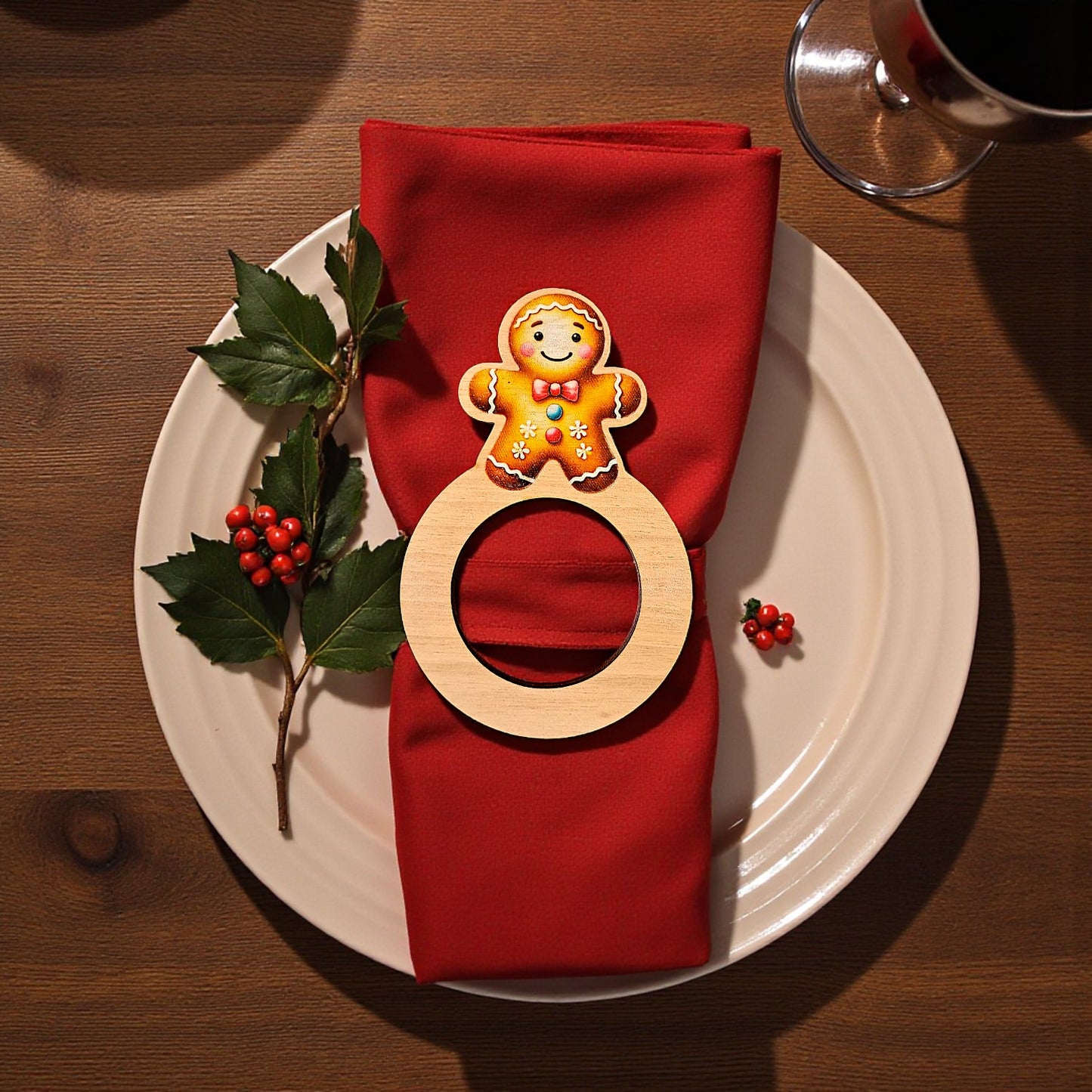 Portatovaglioli natalizio personalizzabile con nome