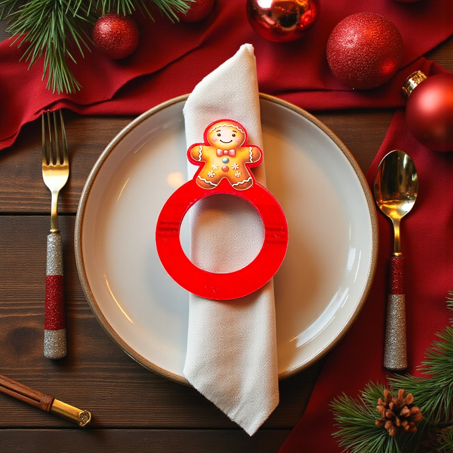 Portatovaglioli natalizio personalizzabile con nome